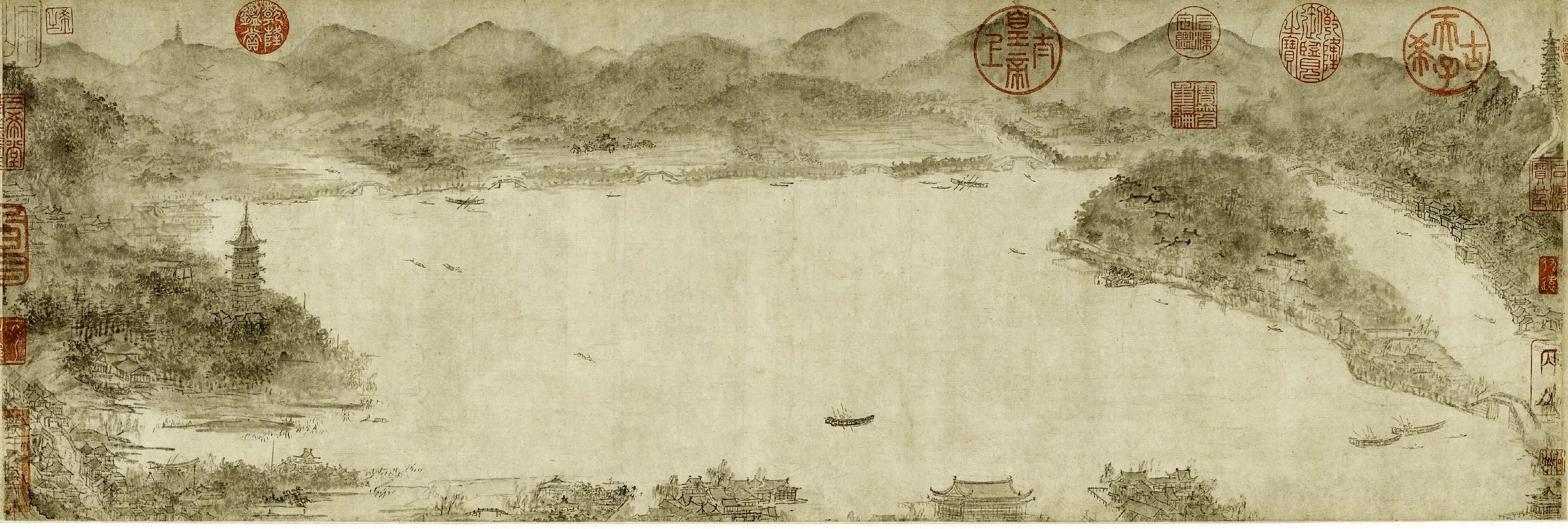 南宋【李嵩】《西湖图卷》