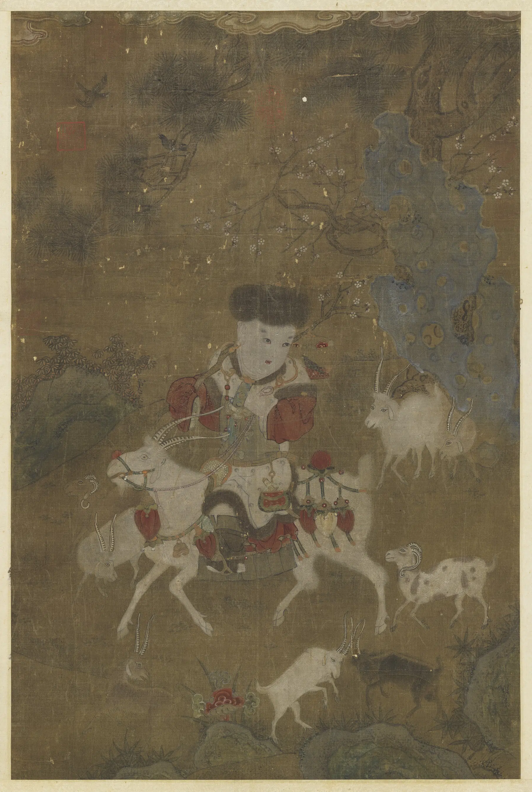 宋代《宋人山羊图轴》