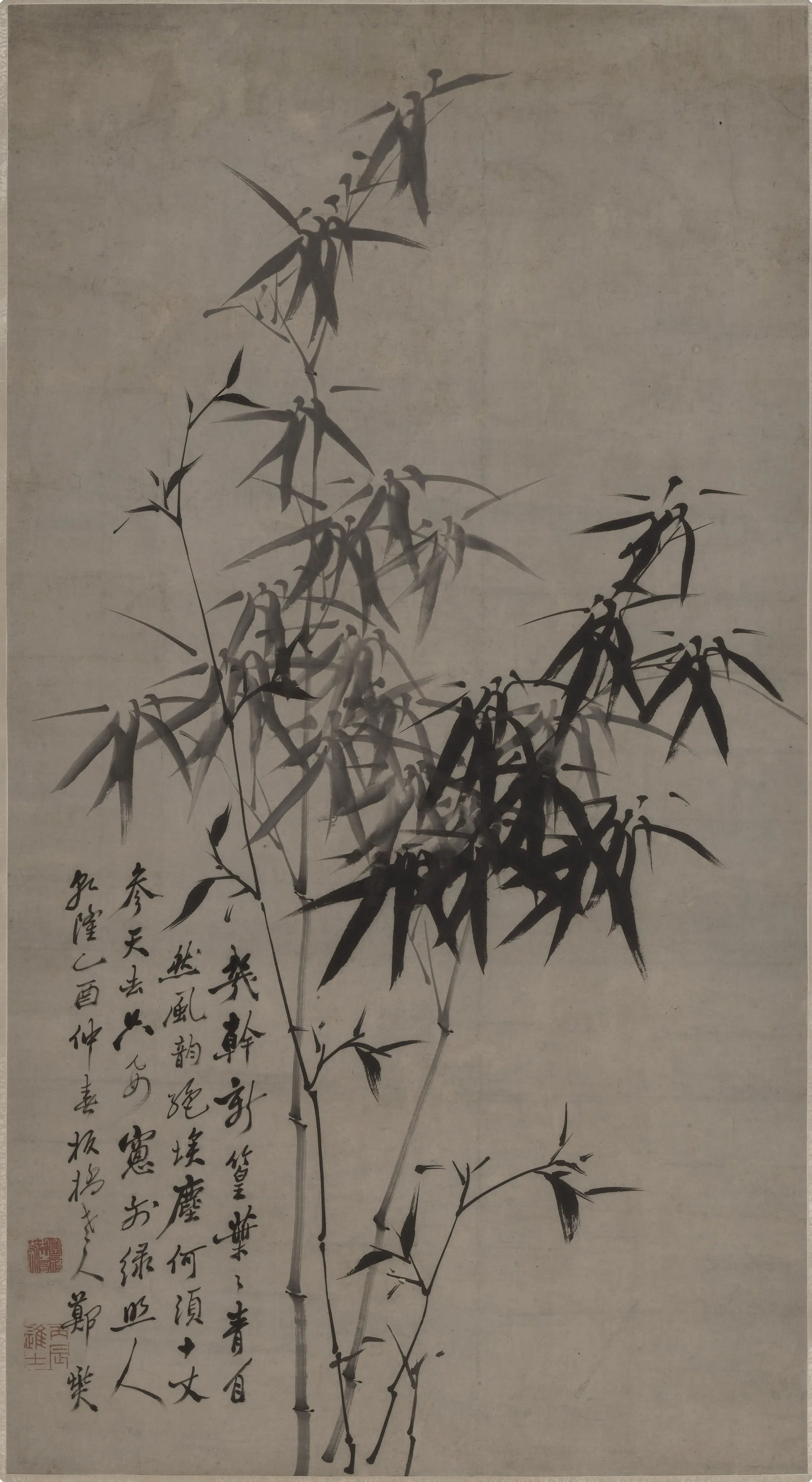 清代【郑板桥（郑燮）】《墨竹图轴-5》