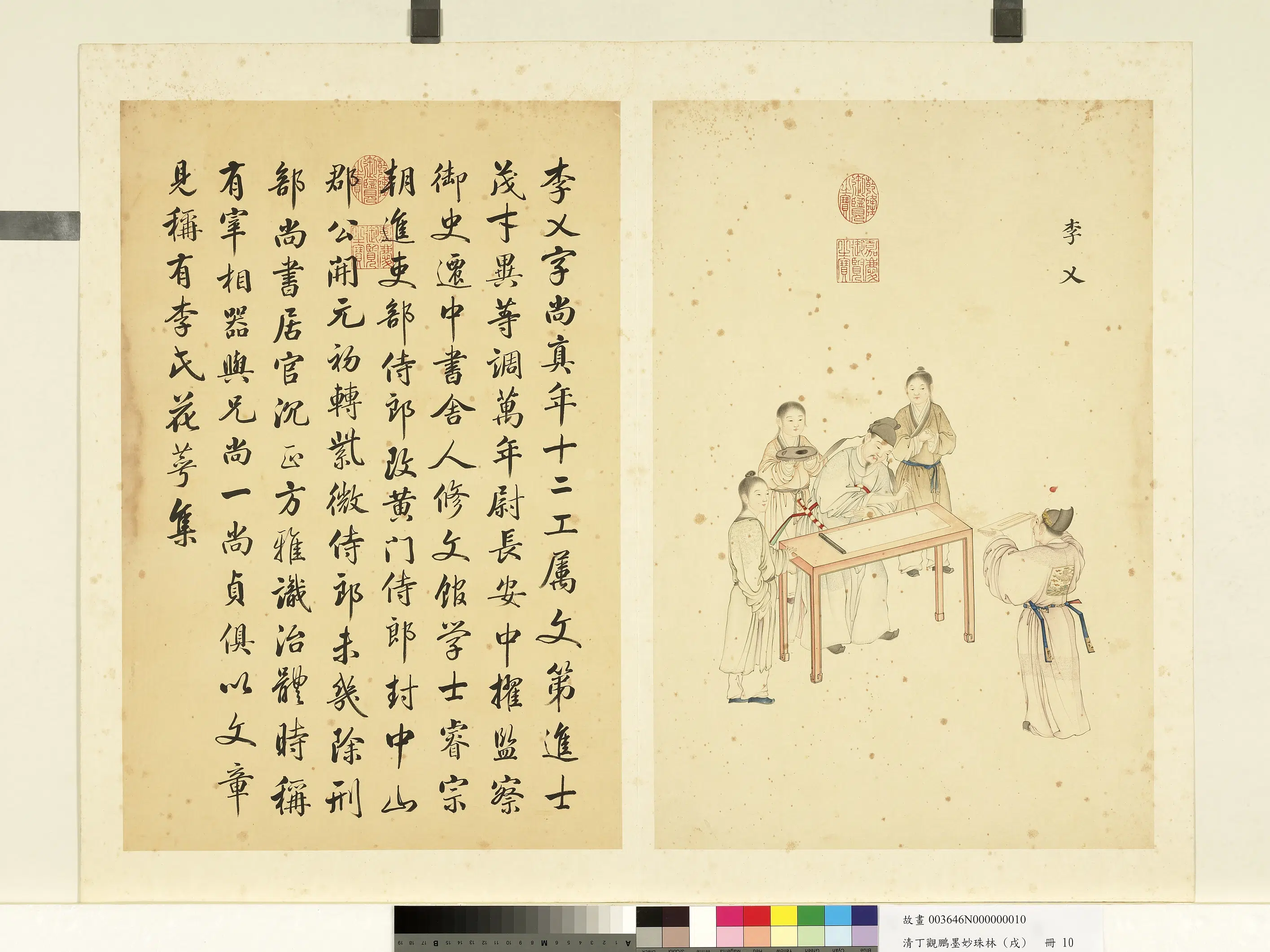 清代【丁观鹏】《墨妙珠林（戌）册-李乂》