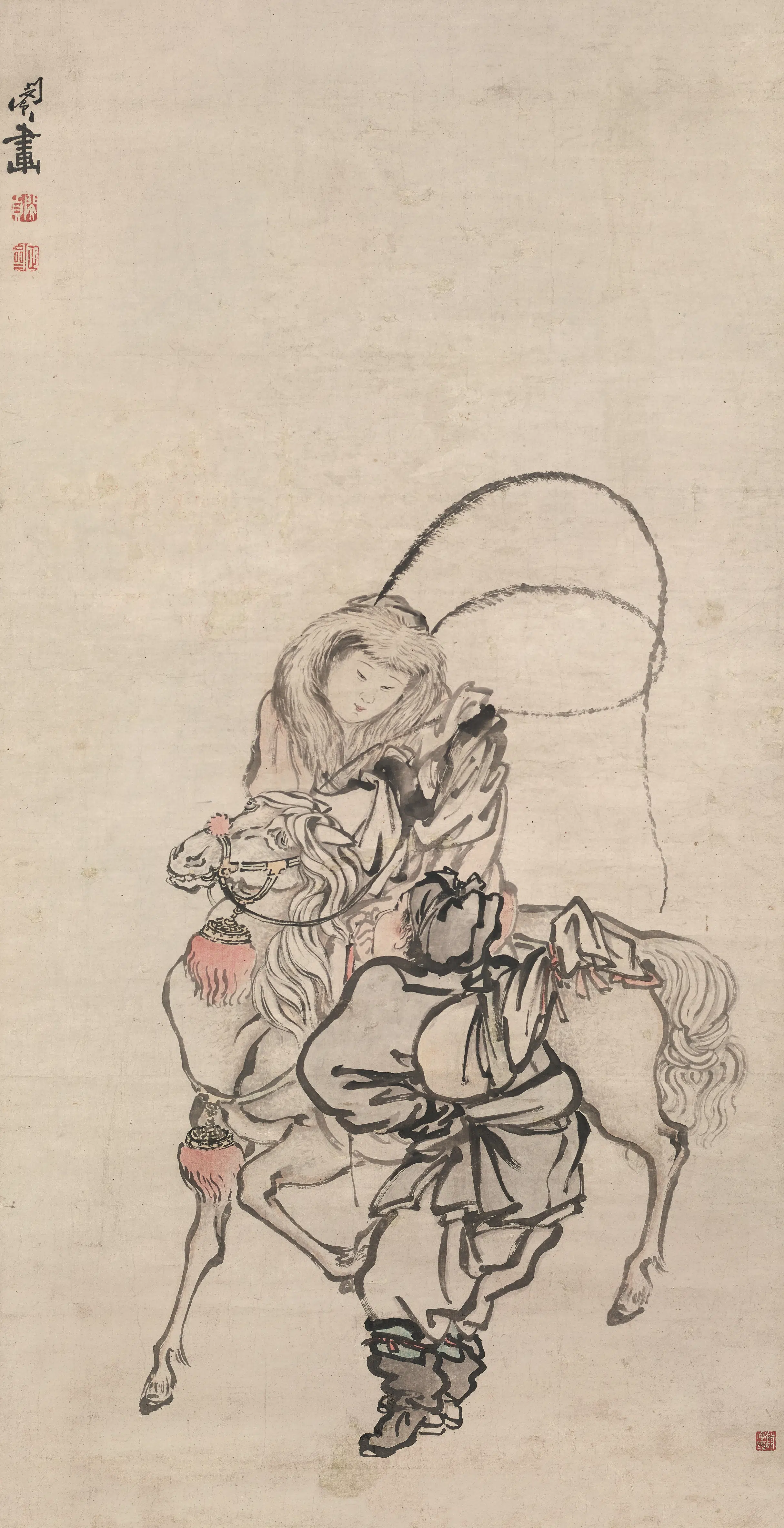 清代【闵贞】《昭君出塞图轴》
