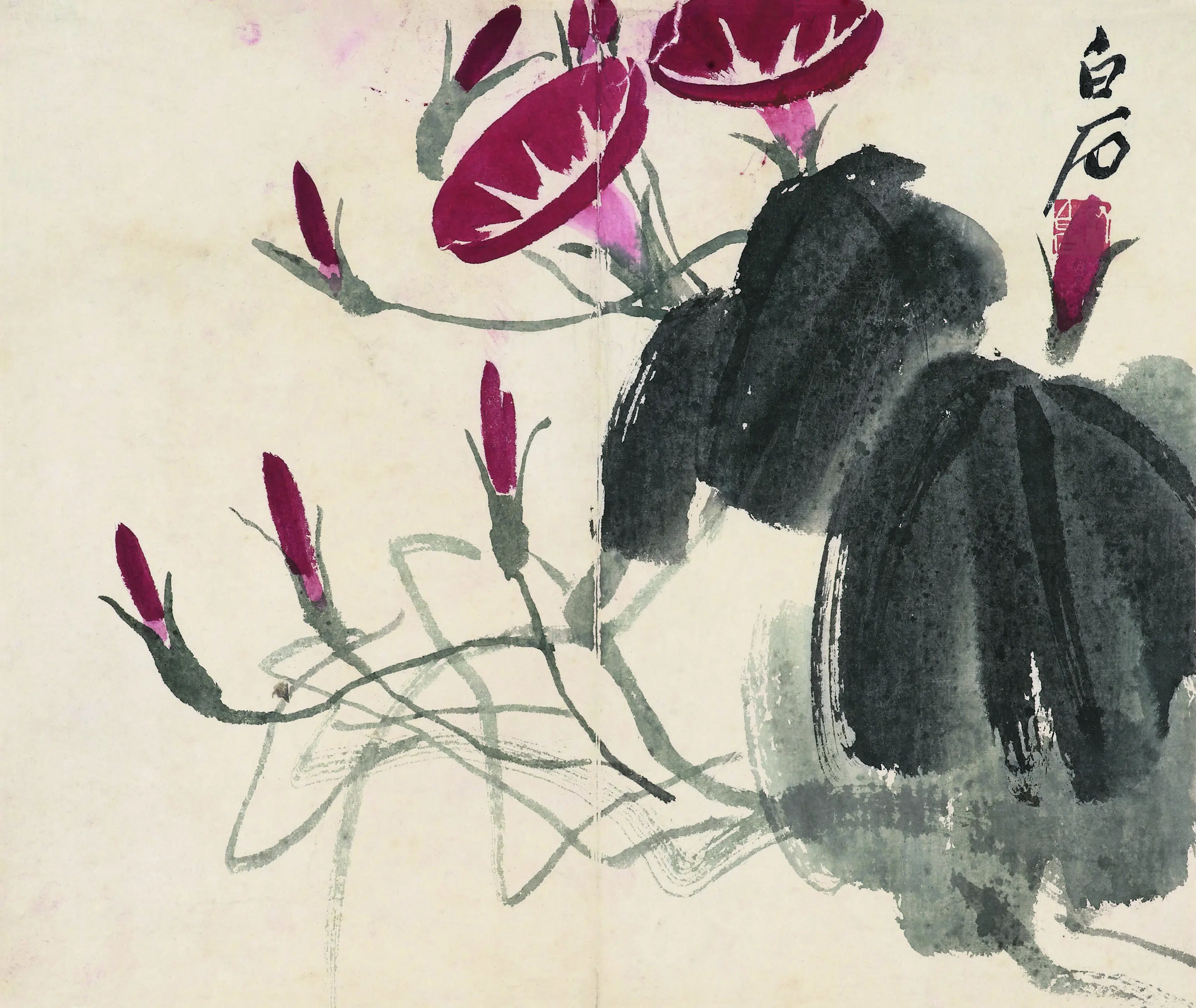 近现代【齐白石】《牵牛花-2》
