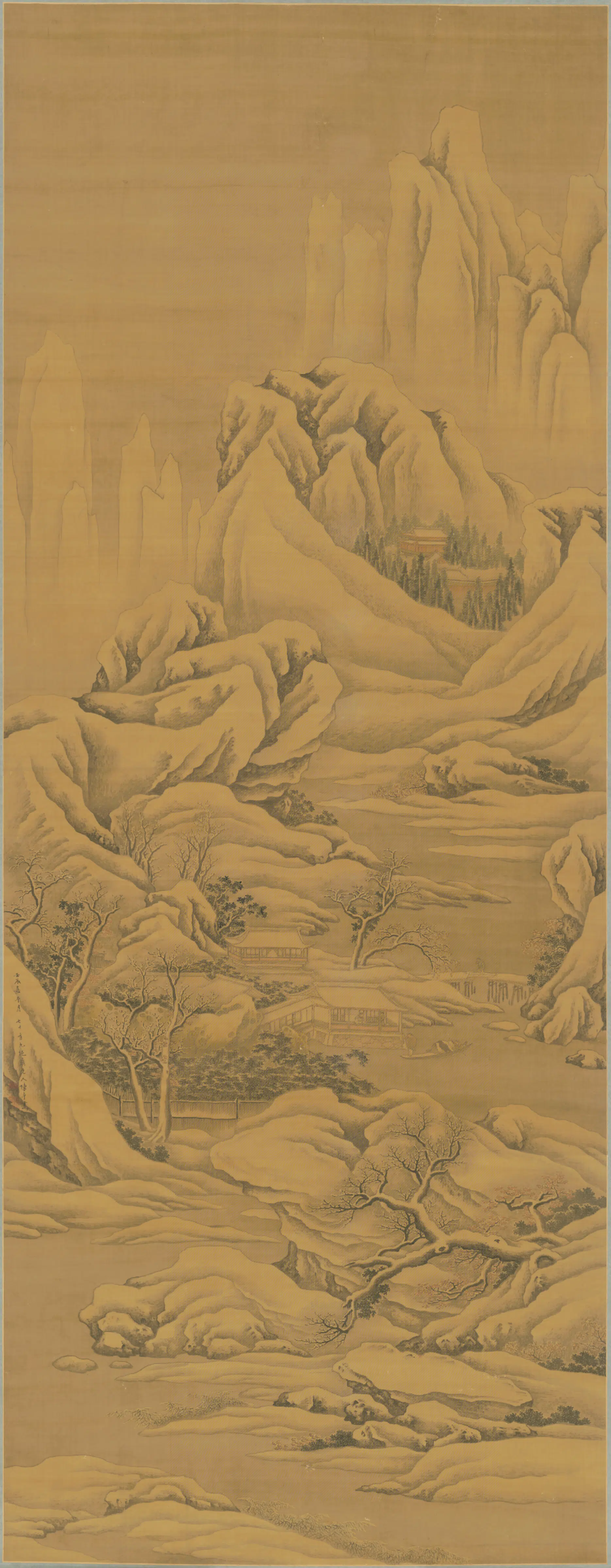 清代【陈卓】《雪景山水轴》 第1张 清代【陈卓】《雪景山水轴》 第1张