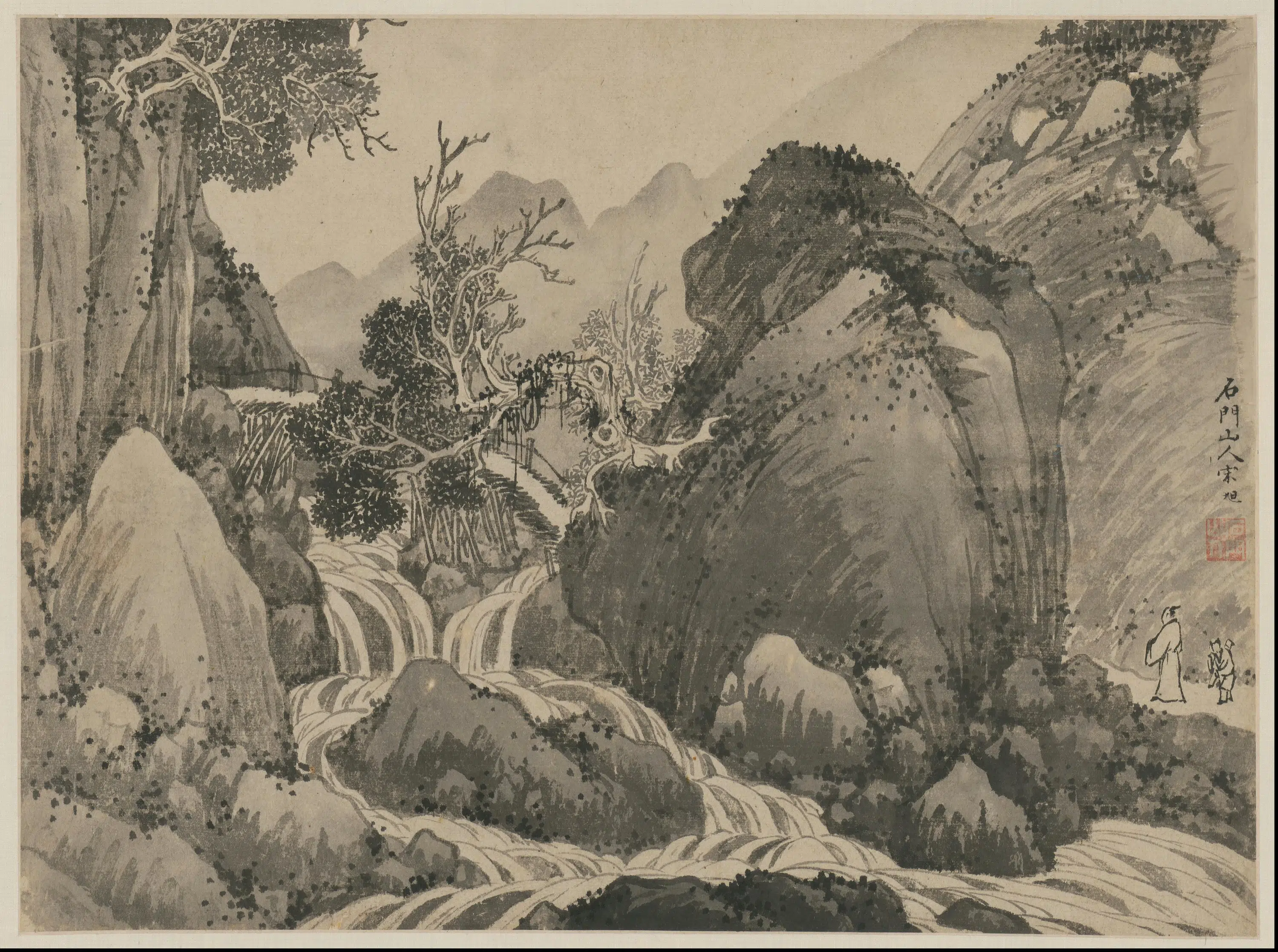 明朝【宋旭】《山水册》 第7张