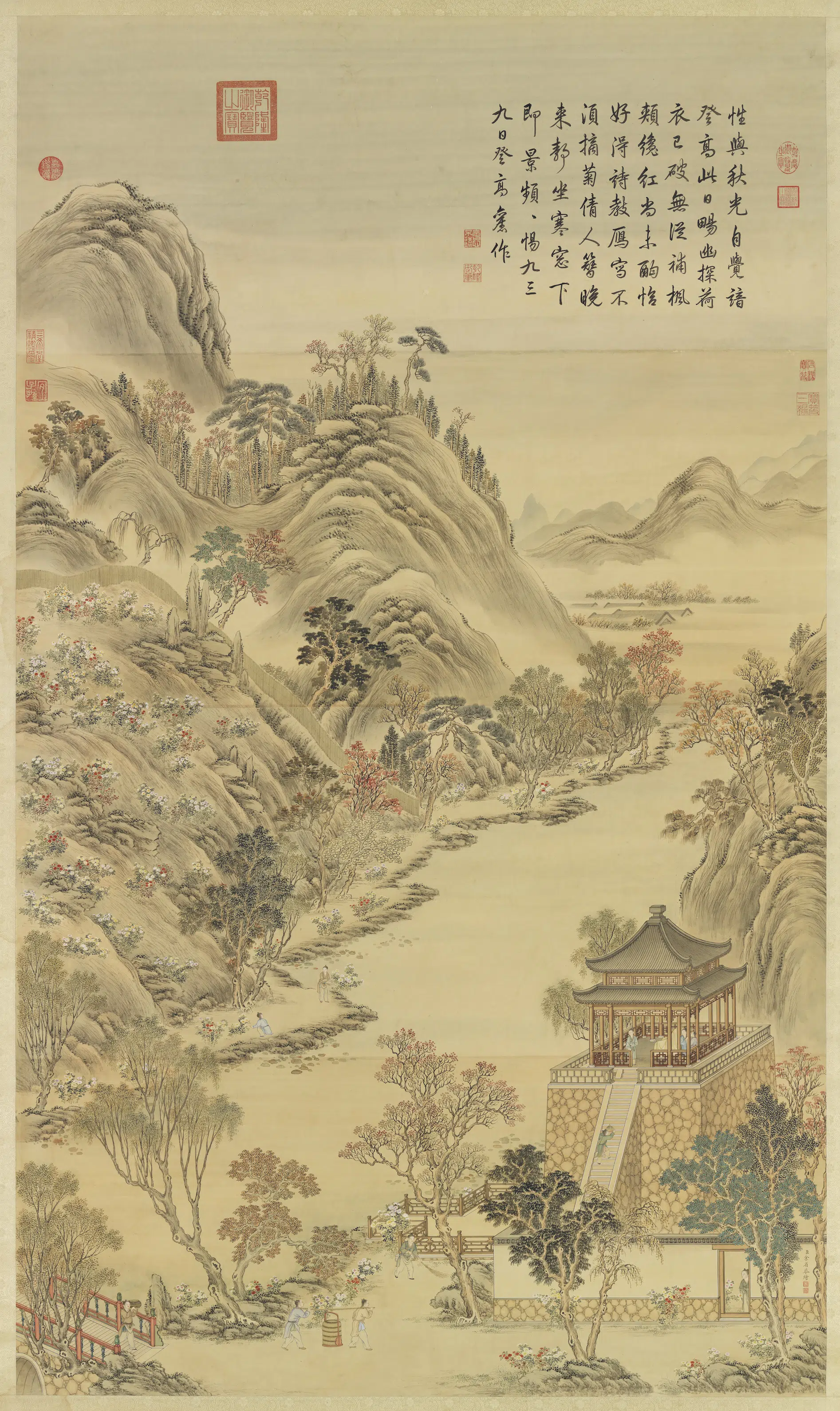 清代【余省】《十二禁御图之无射戒寒图轴》 第1张 清代【余省】《十二禁御图之无射戒寒图轴》 第1张