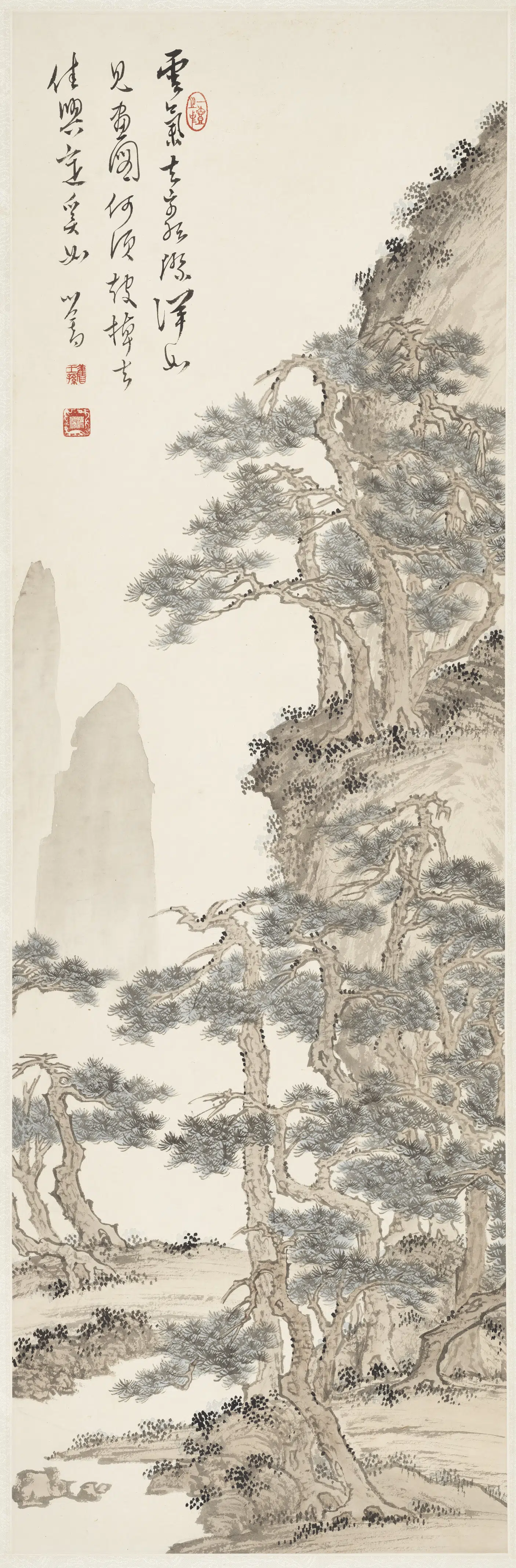 近现代【溥儒（溥心畬）】《松岩远壑单片》