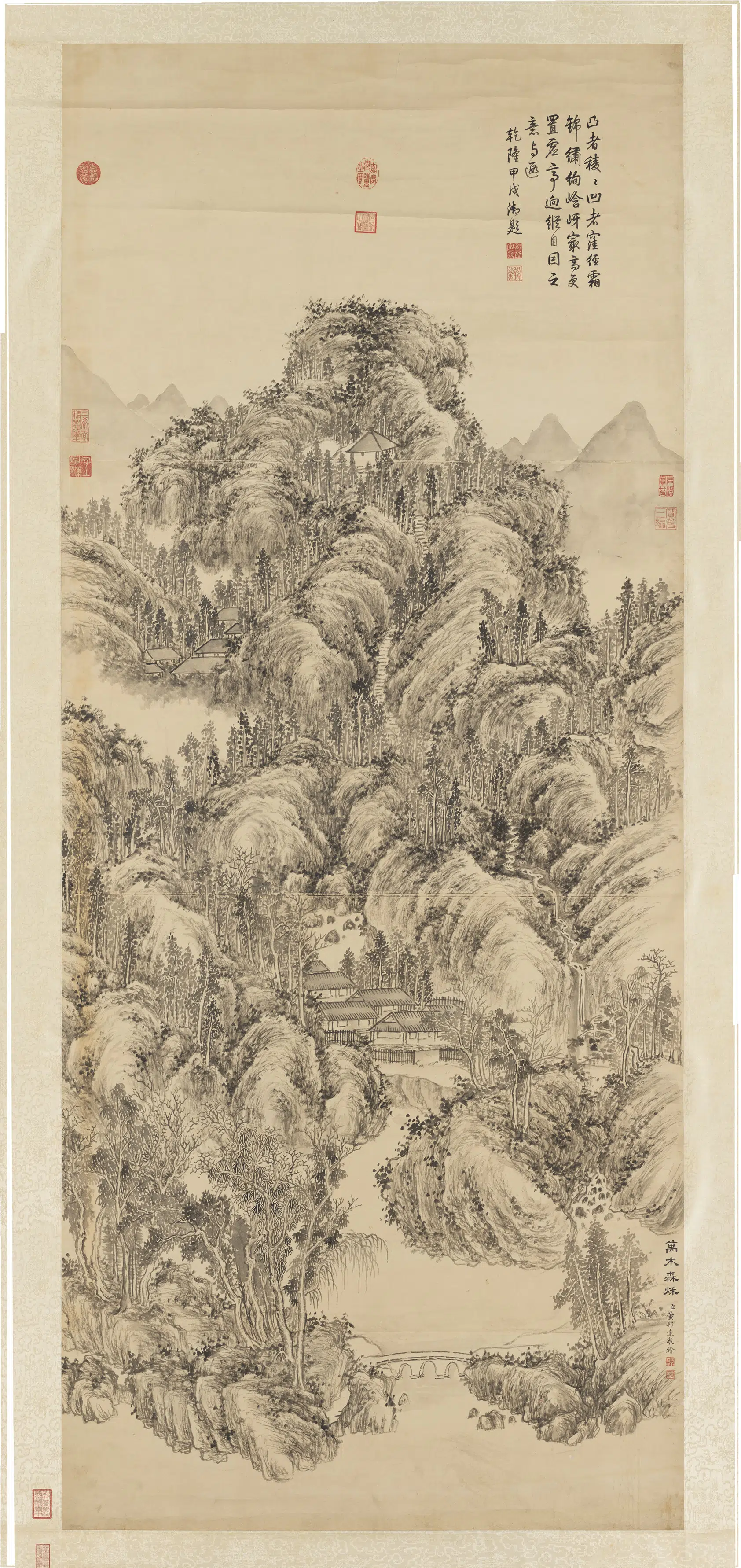 清代【董邦达】《万木森秋图轴》