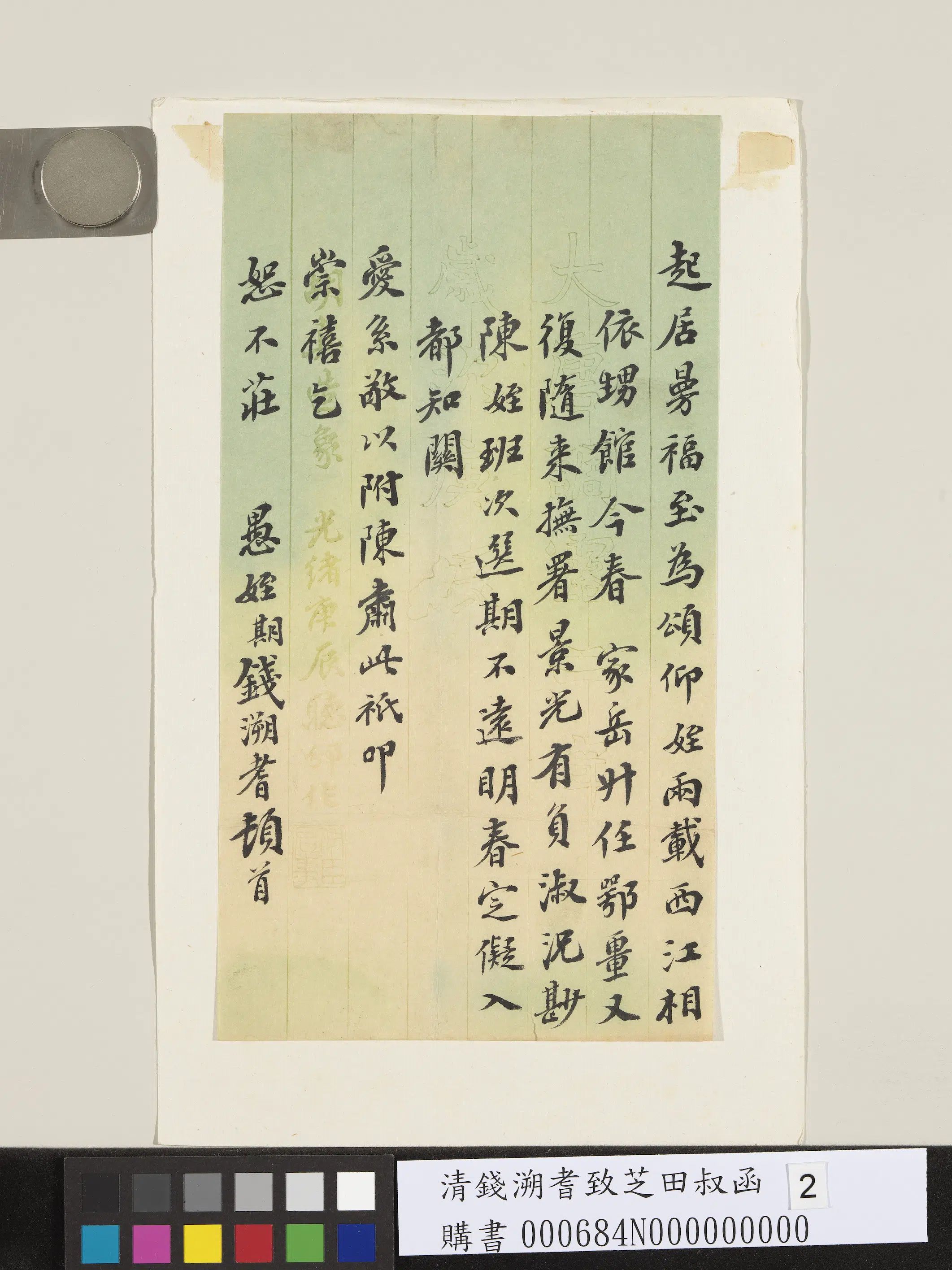 清代【钱溯耆】《致芝田叔函》 第2张