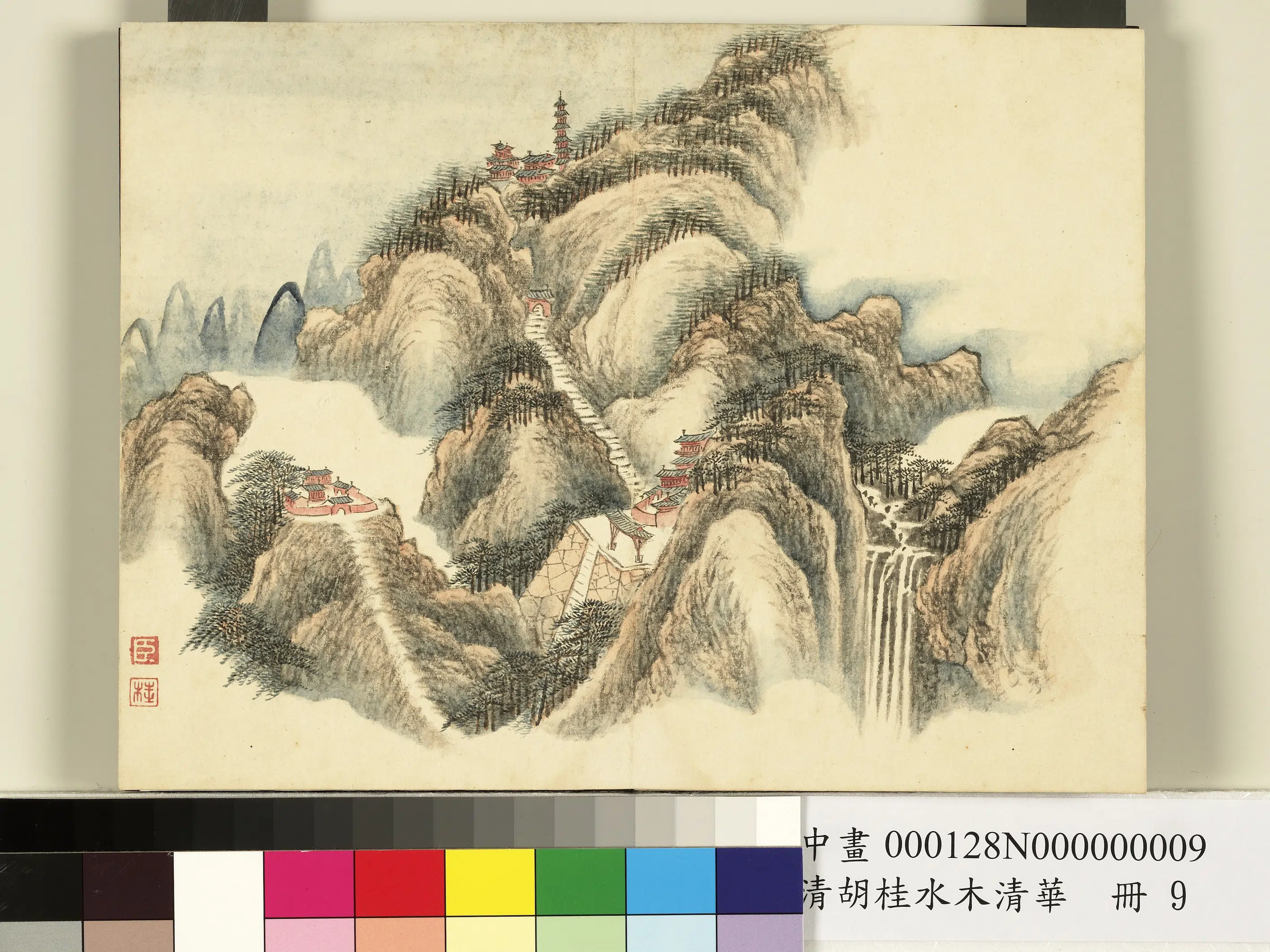 清代【胡桂】《水木华册-山水九》