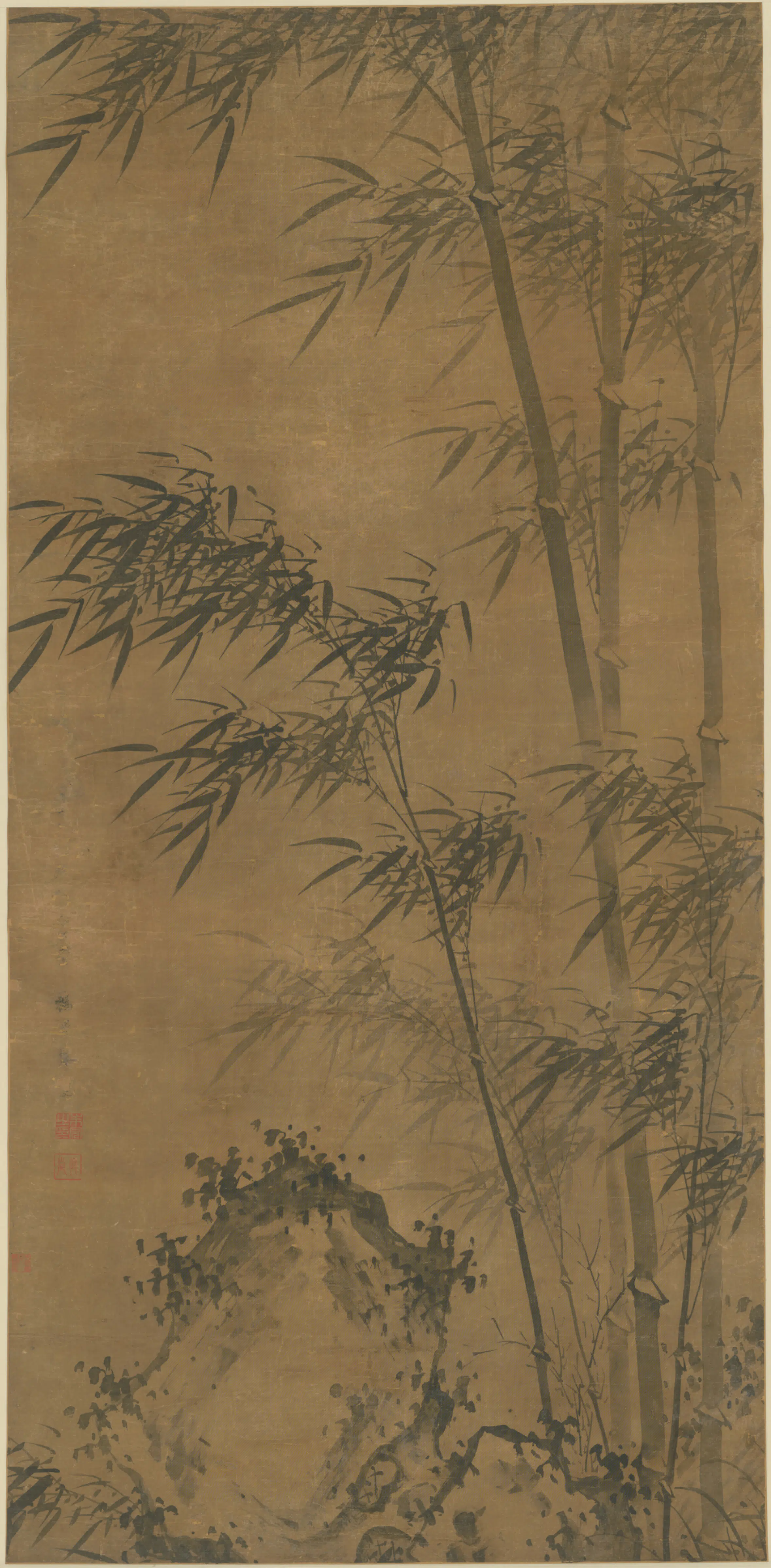 清代【诸升】《竹石图轴》
