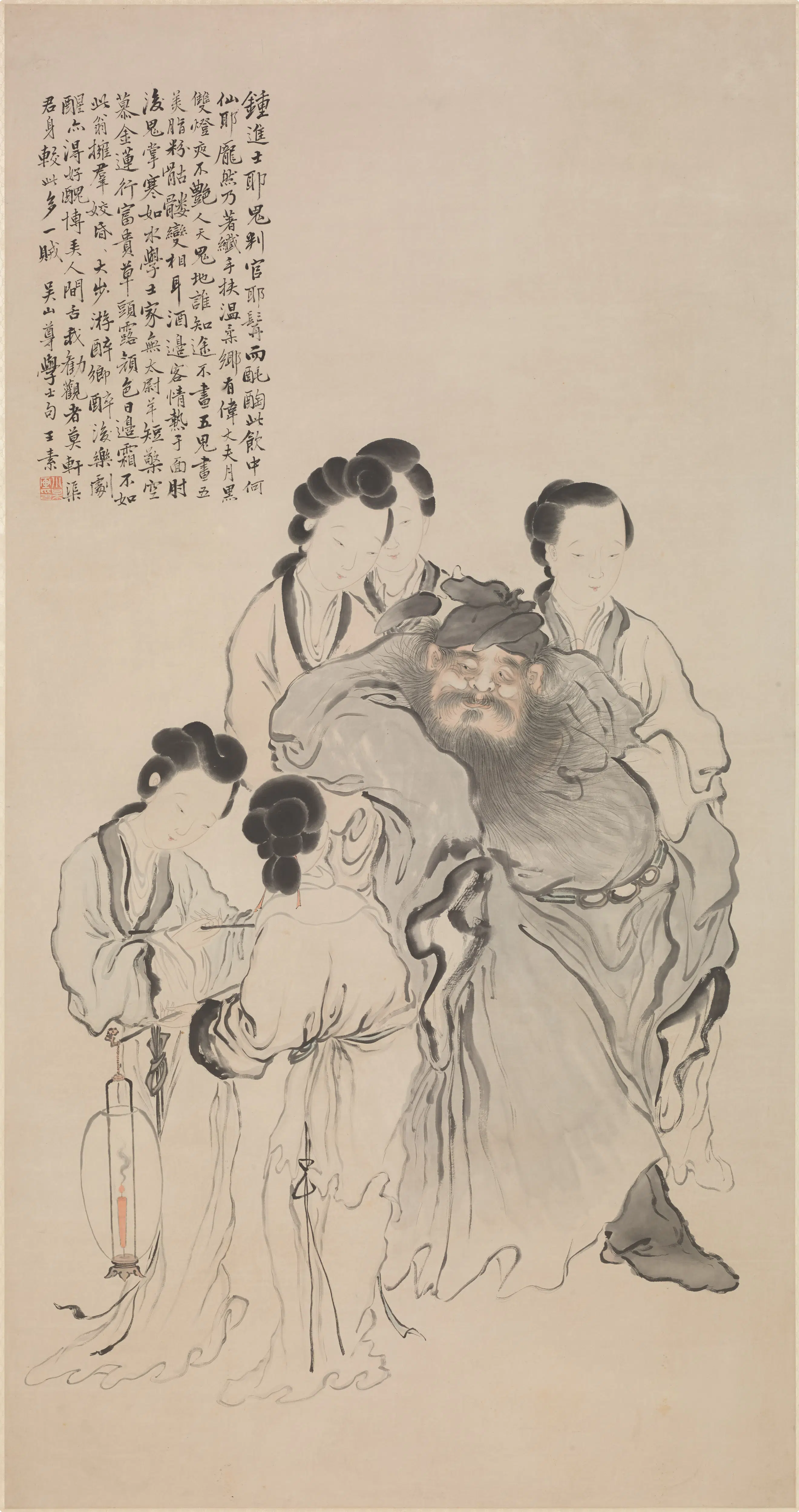 清代【王素】《钟馗像轴》
