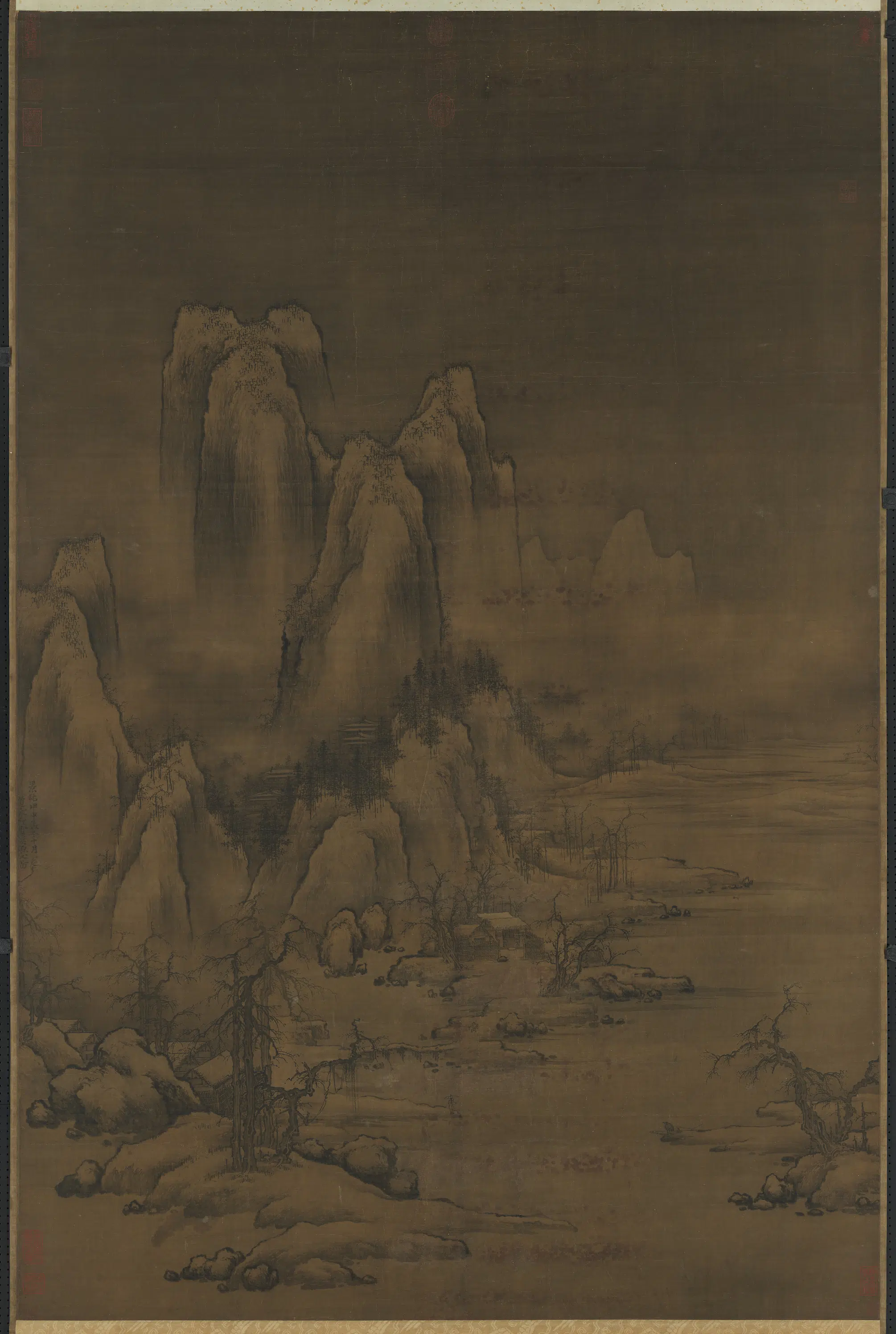 北宋【许道宁】《雪溪渔父图轴》