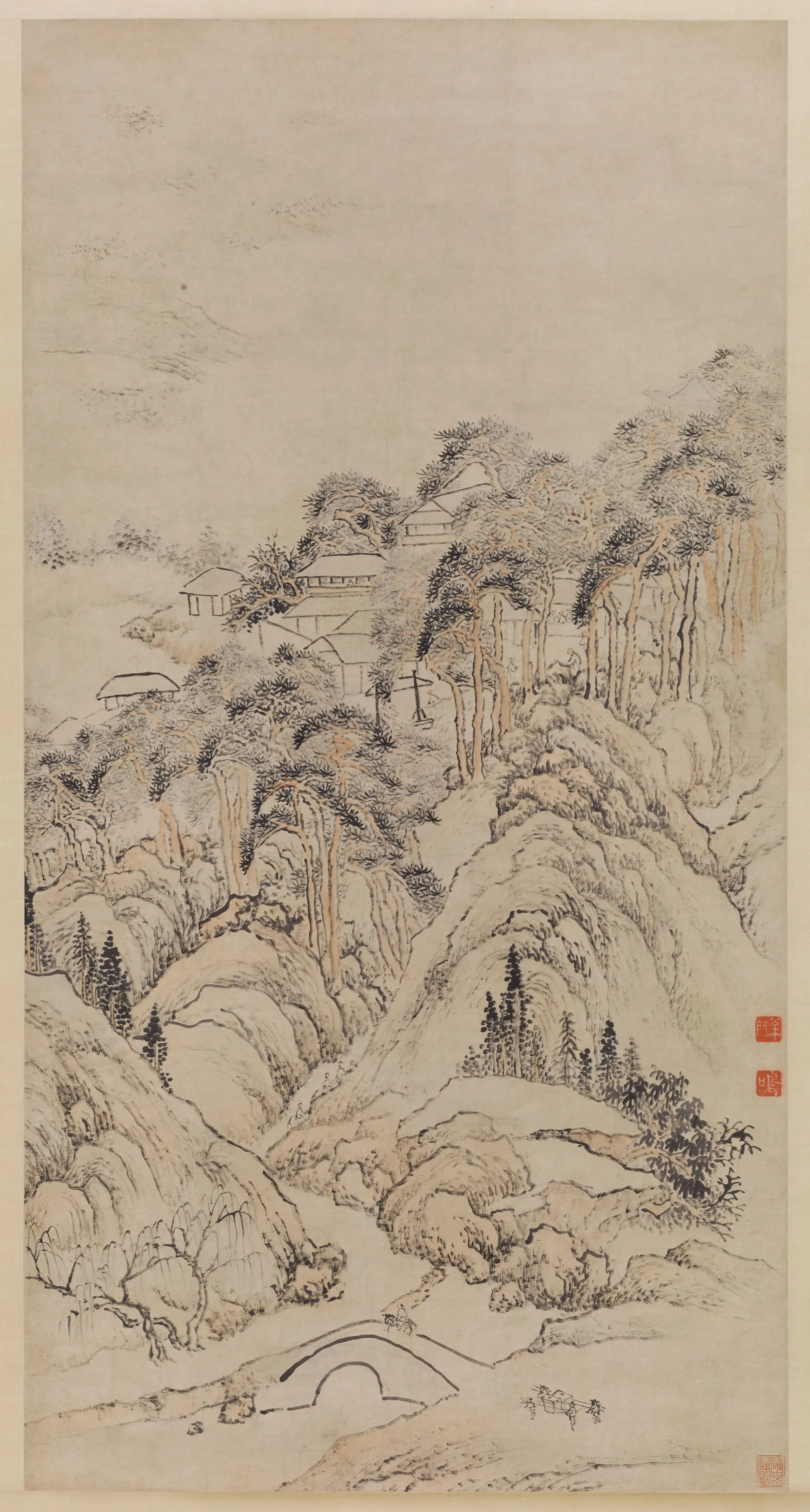 清代【程鸣】《山水图轴》