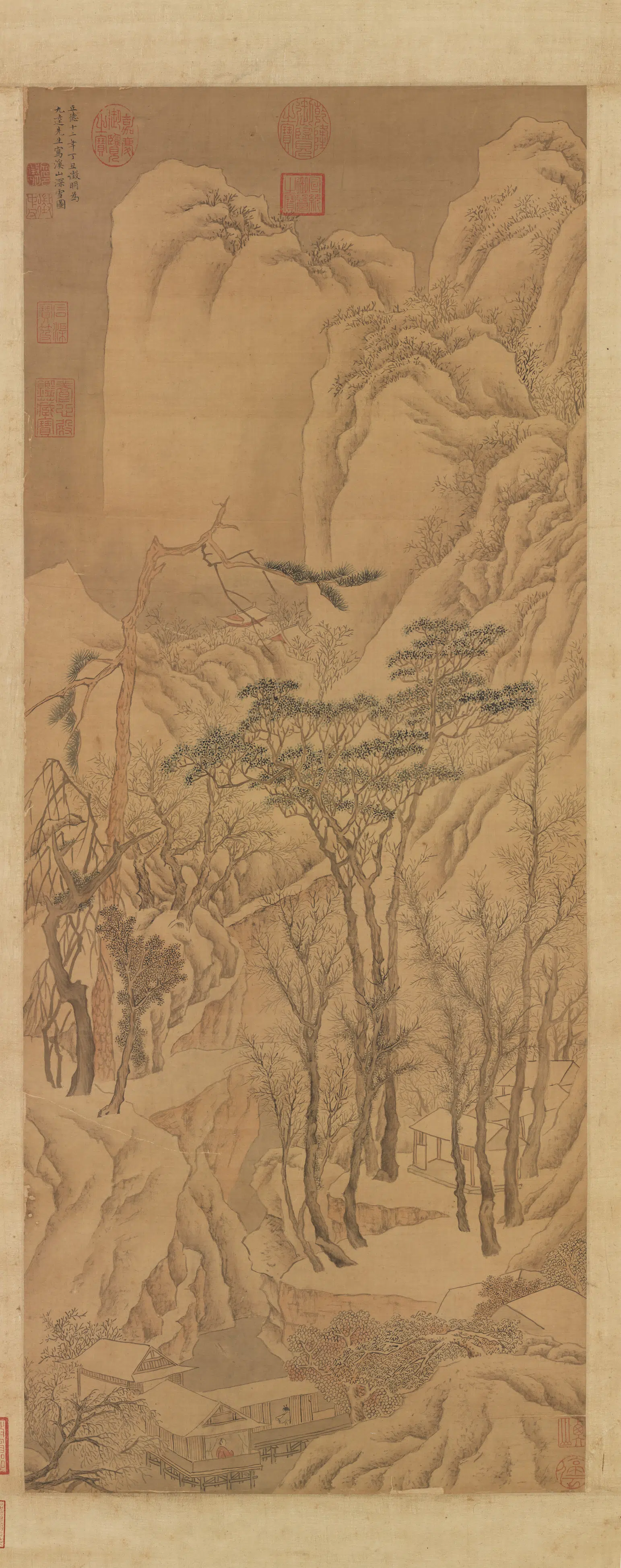 明朝【文征明徵明】《溪山深雪图轴》