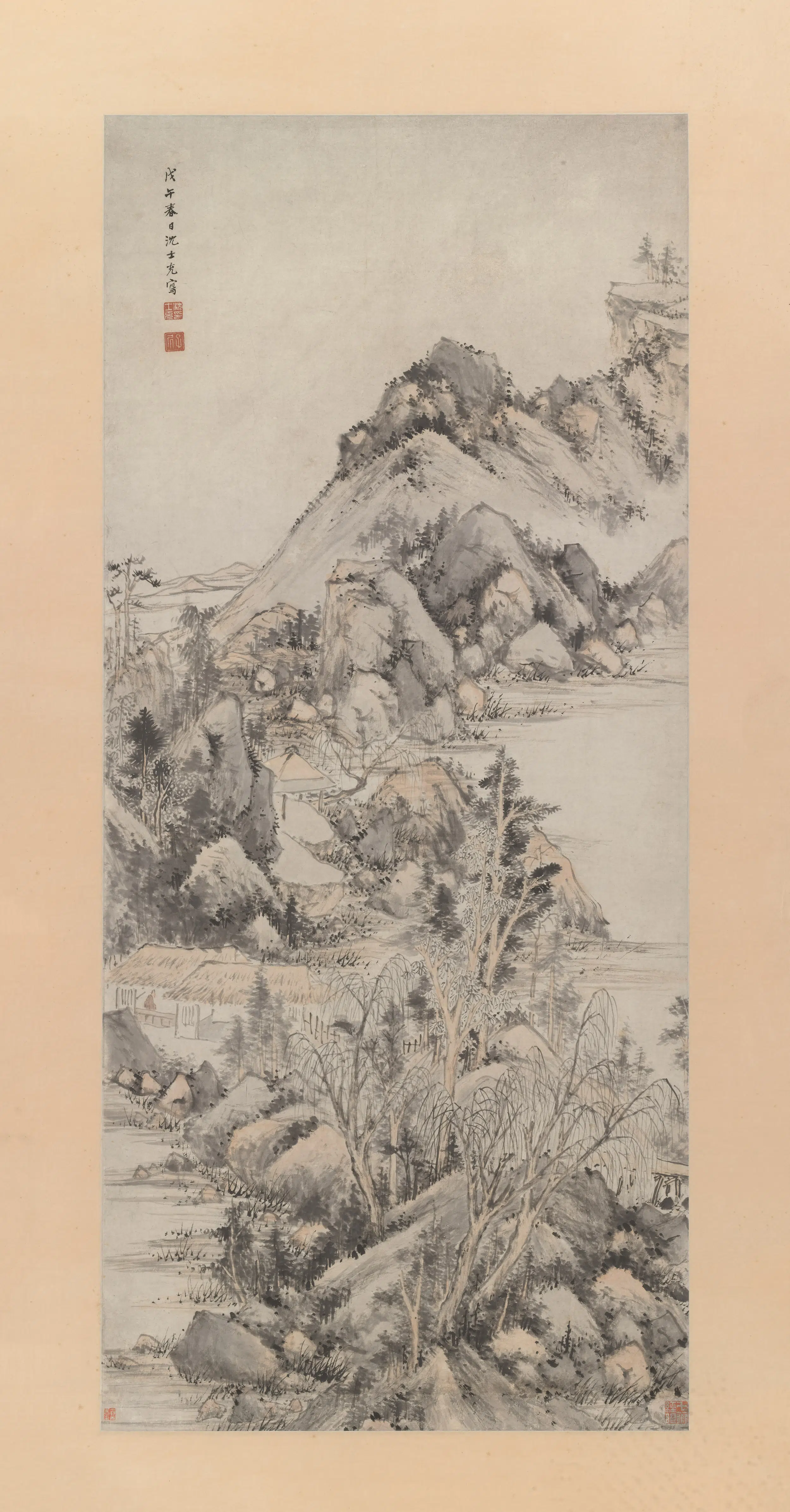 明朝【沈士充】《山水图轴-2》