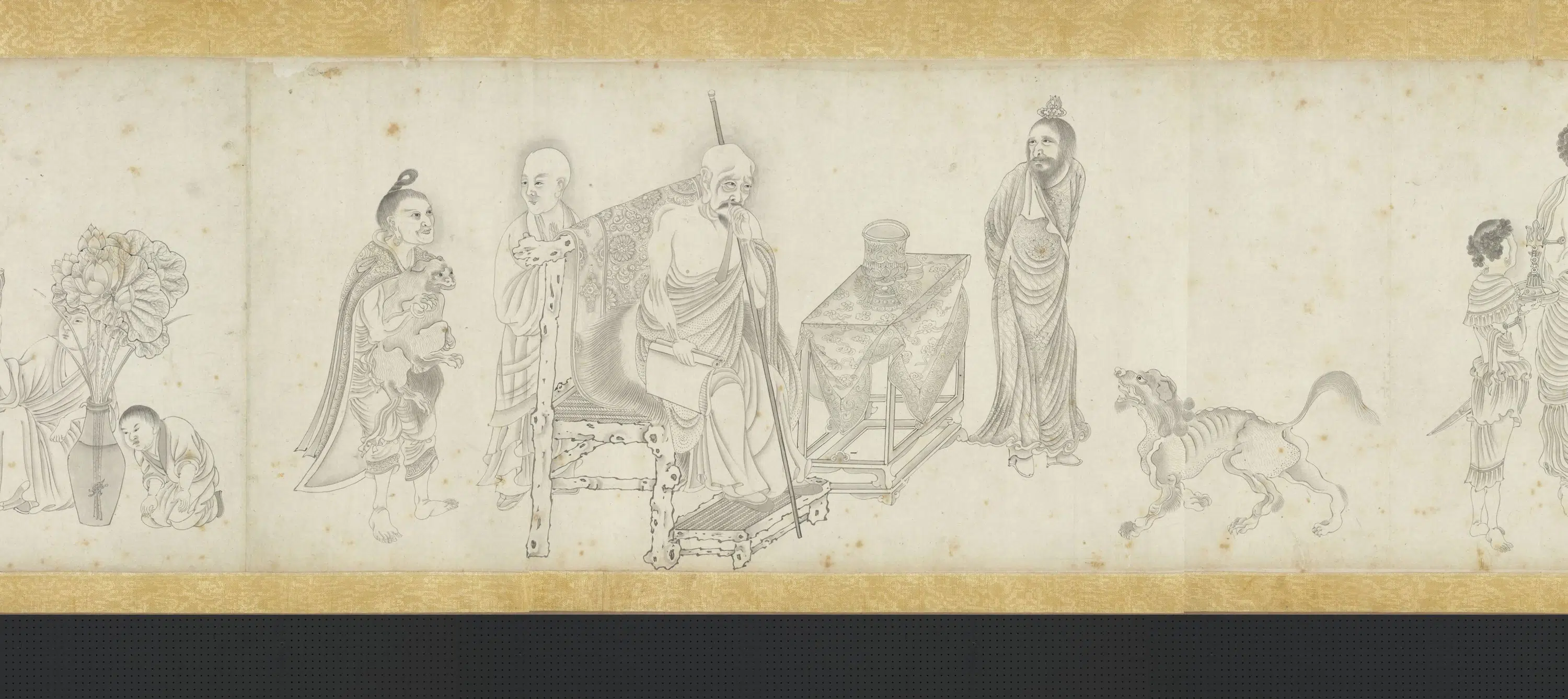 明朝【丁云鹏】《白描应真图卷》 第6张