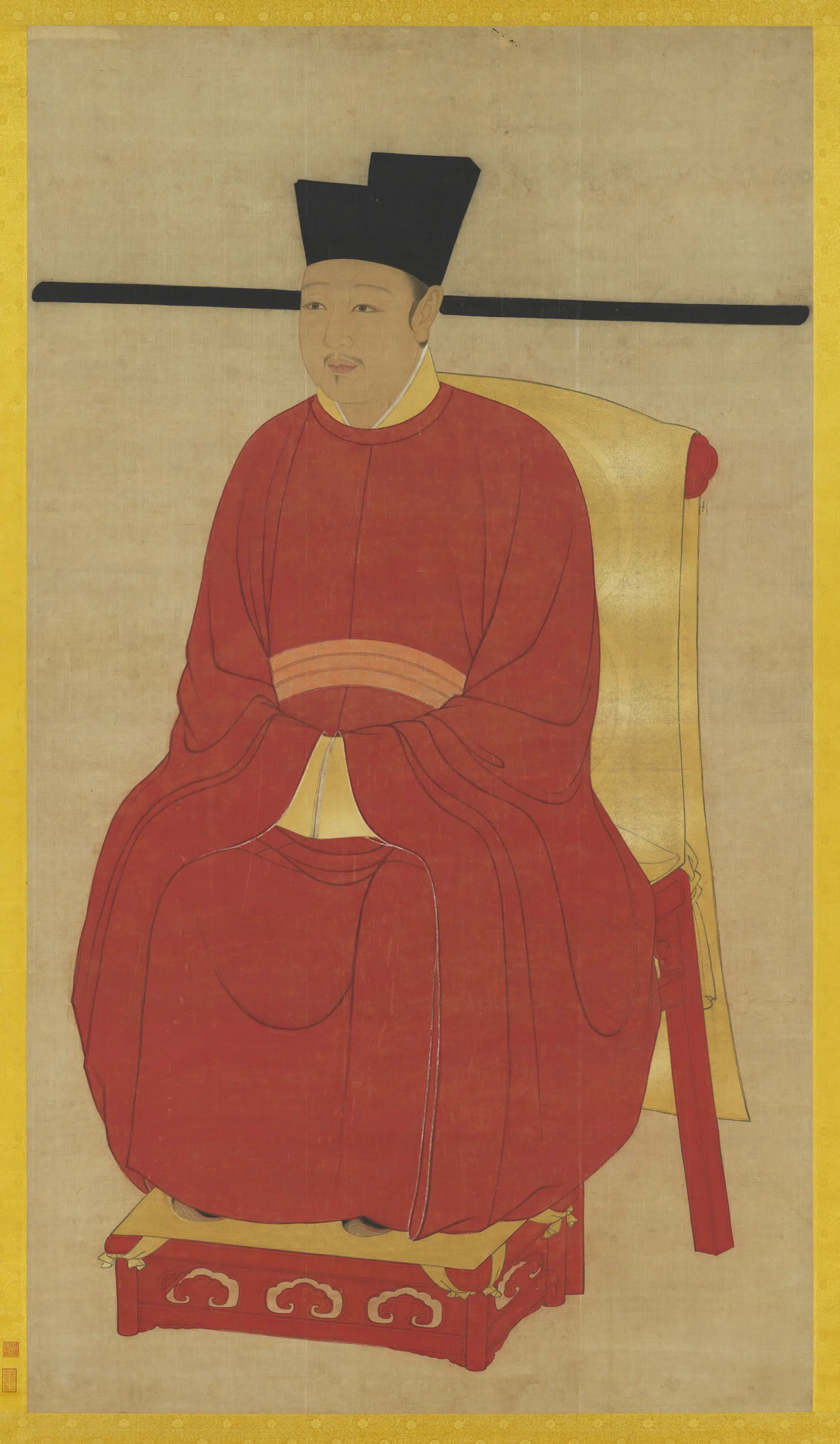 宋代《宋徽宗坐像图轴》