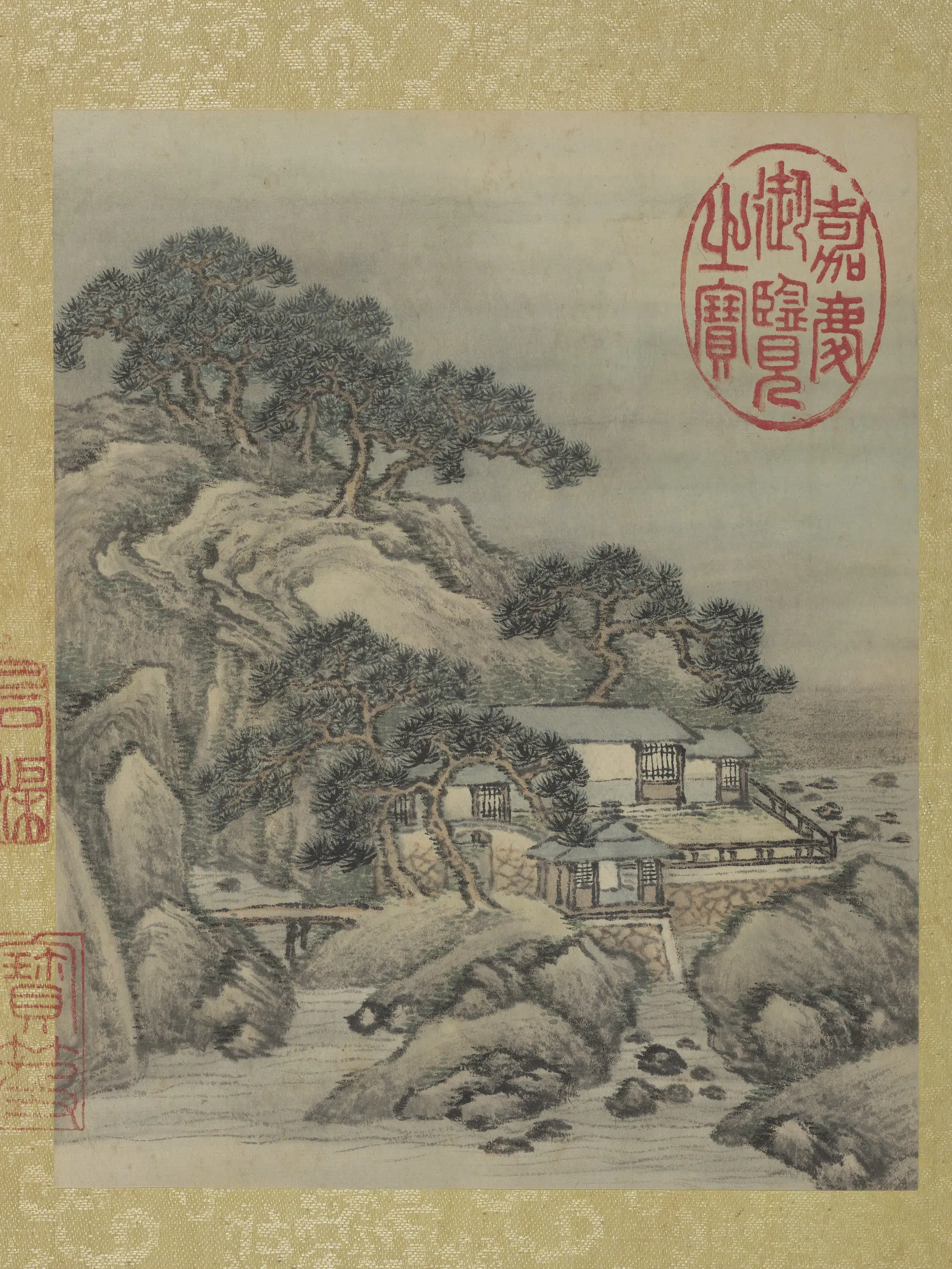 清代【爱新觉罗·允禧】《山水册-松崖结屋》