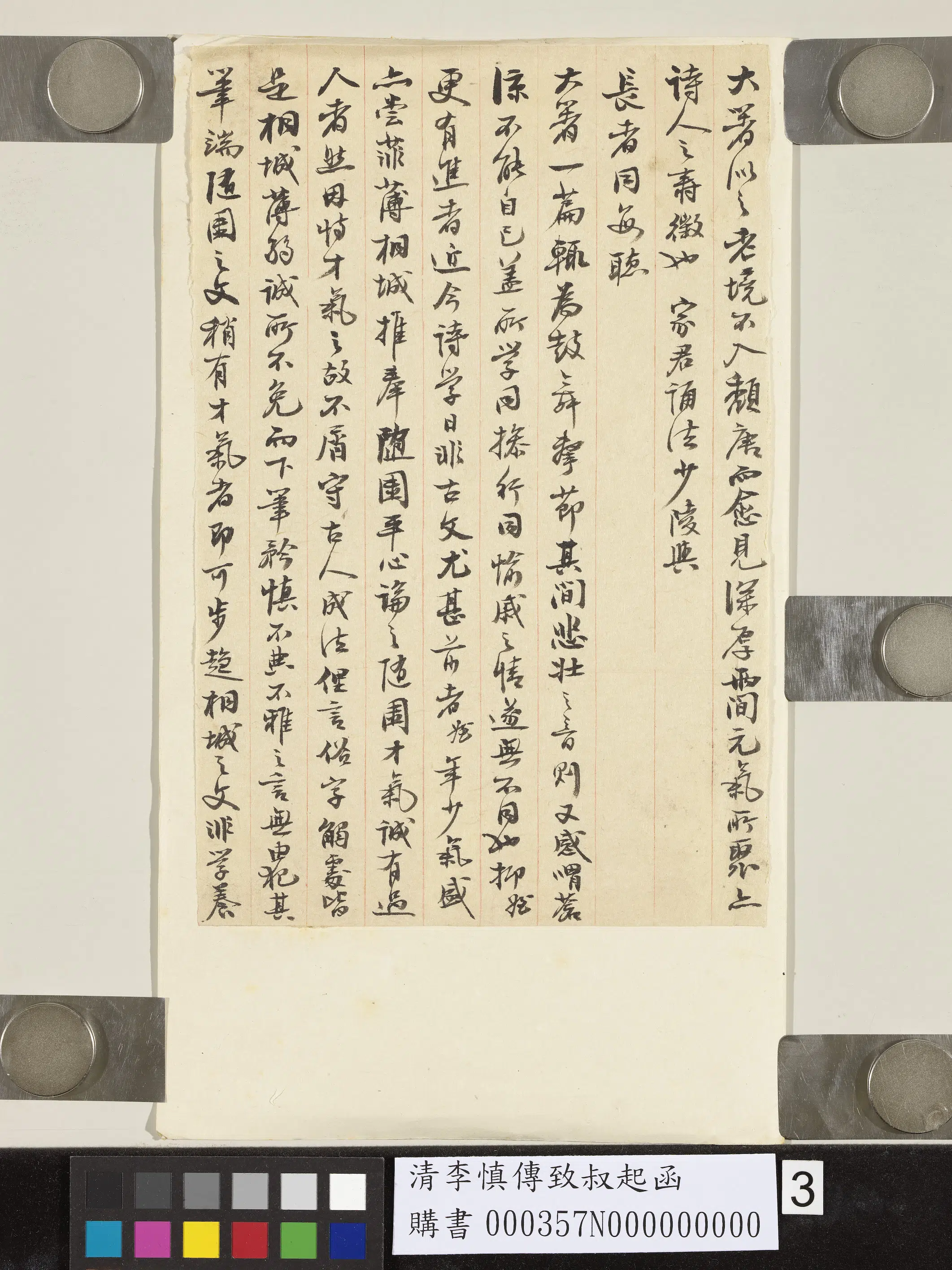 清代【李慎传】《致叔起函》 第3张