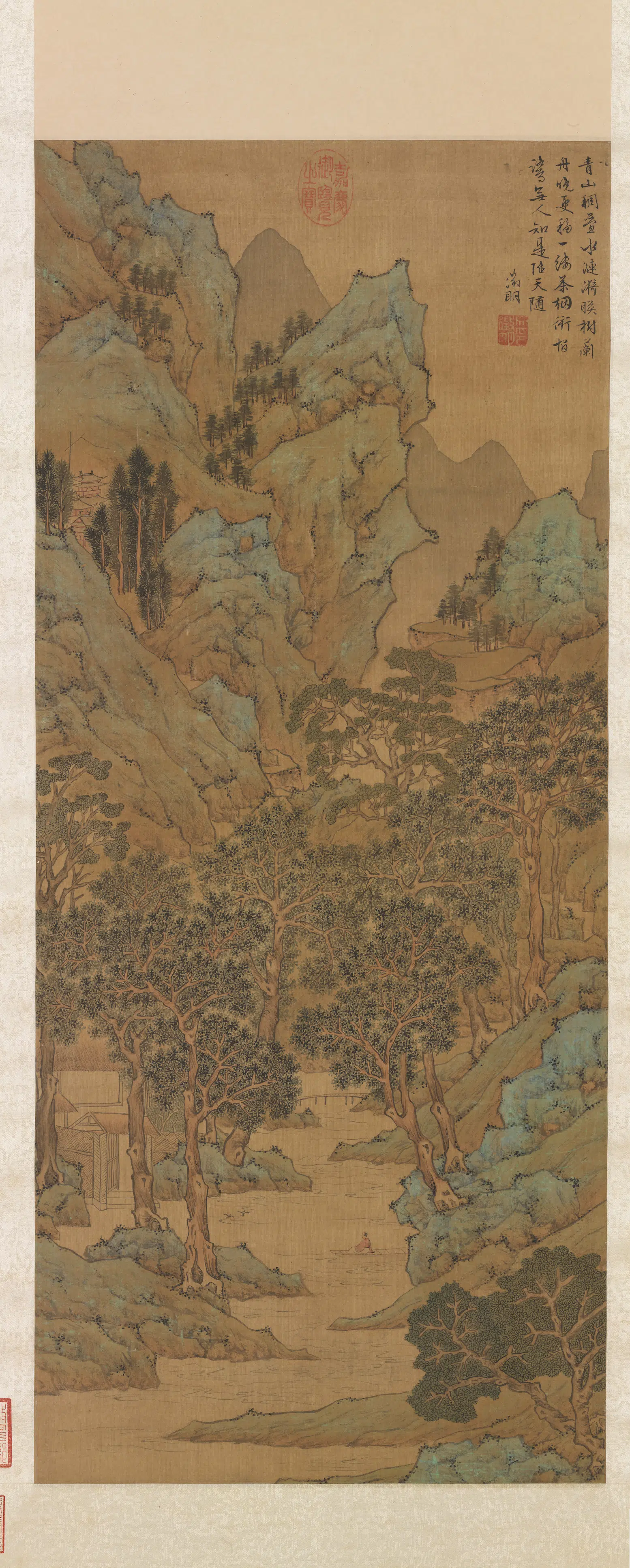 明朝【文征明徵明】《仿古山水图轴》