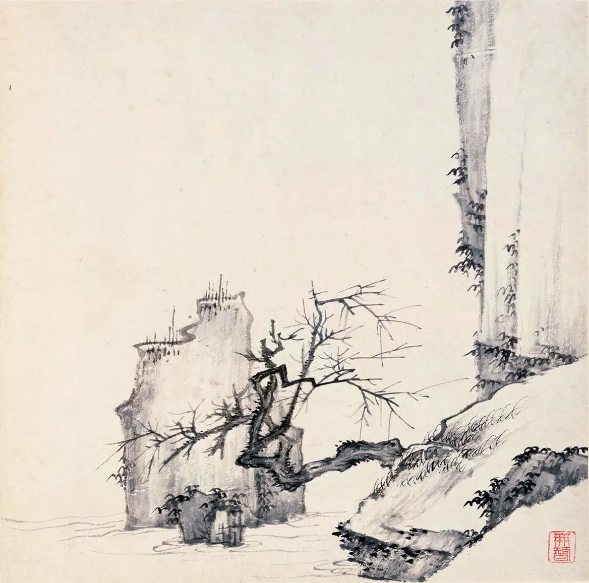 清代【弘仁】《山水册》 第6张