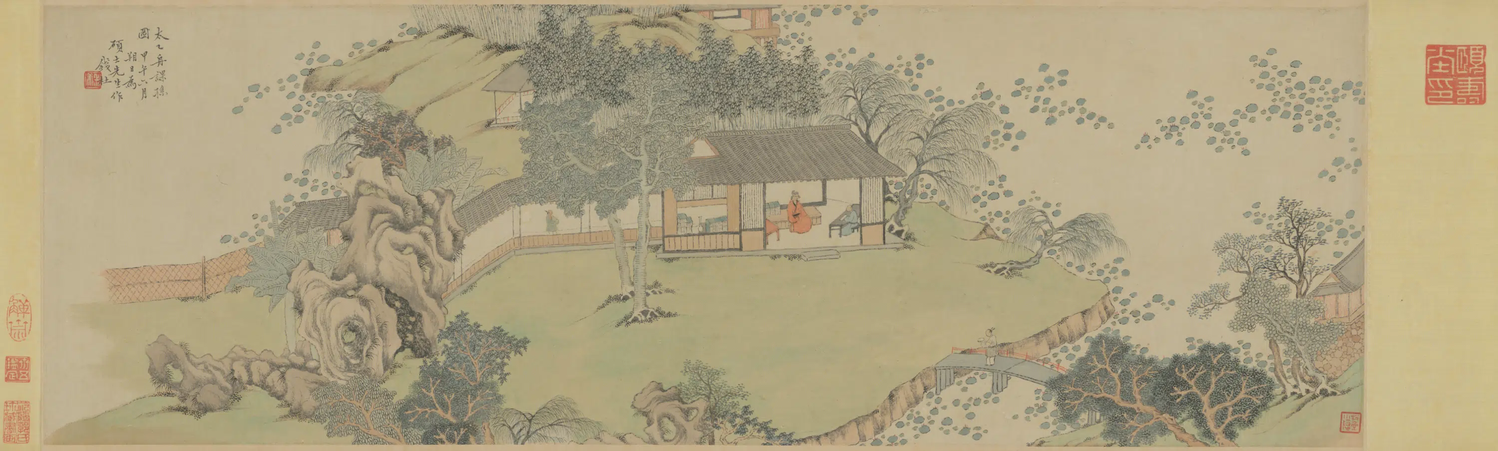 清代【钱杜】《太乙舟课孙图卷》