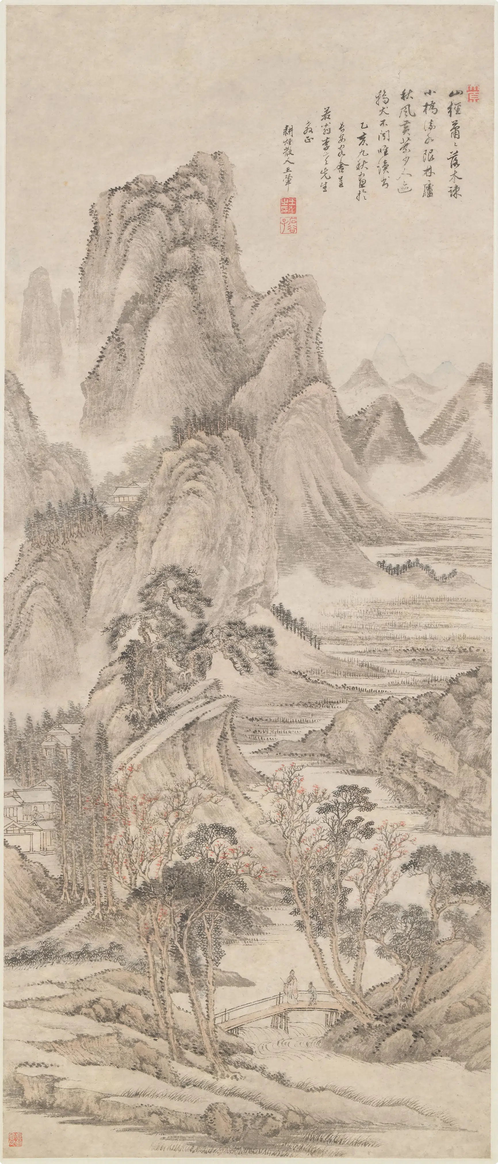 清代【王翚】《秋枫黄叶图轴》