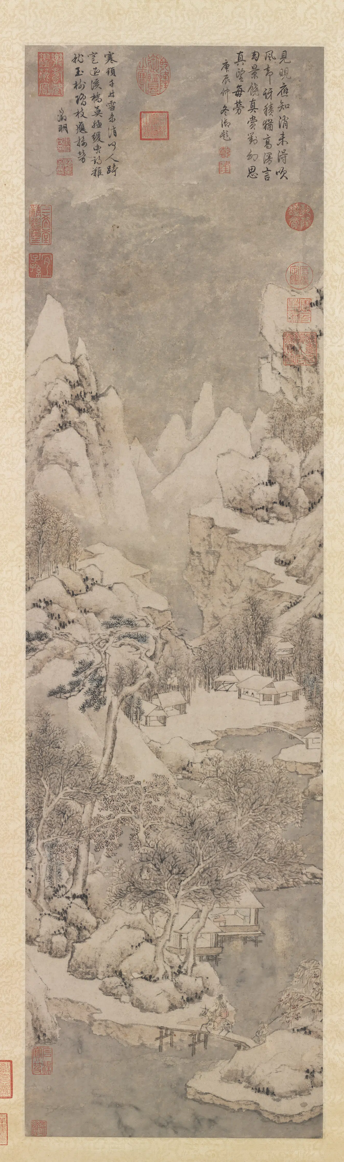 明朝【文征明徵明】《画雪景图轴》