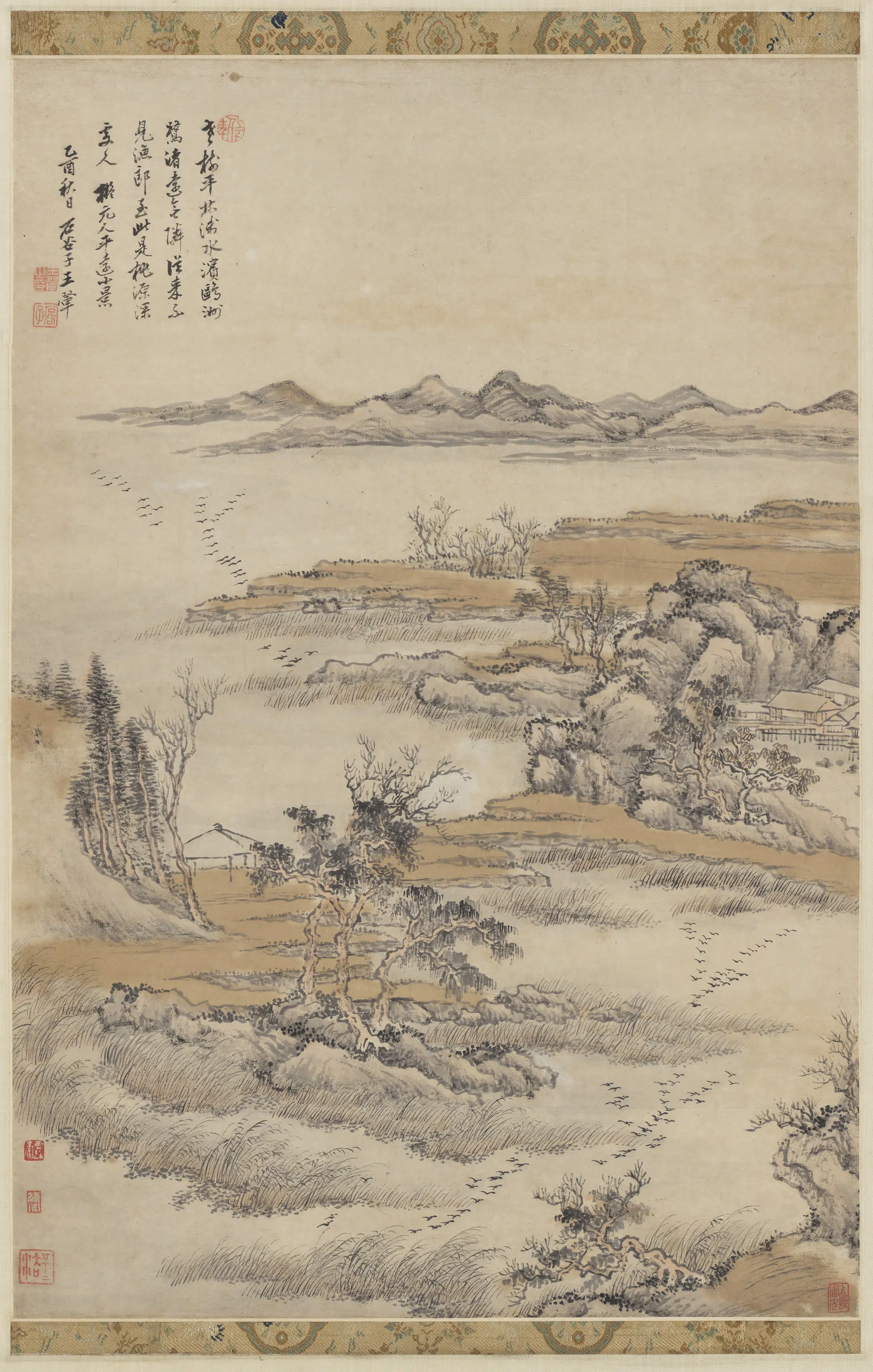 清代【王翚】《仿元人平远小景图轴》