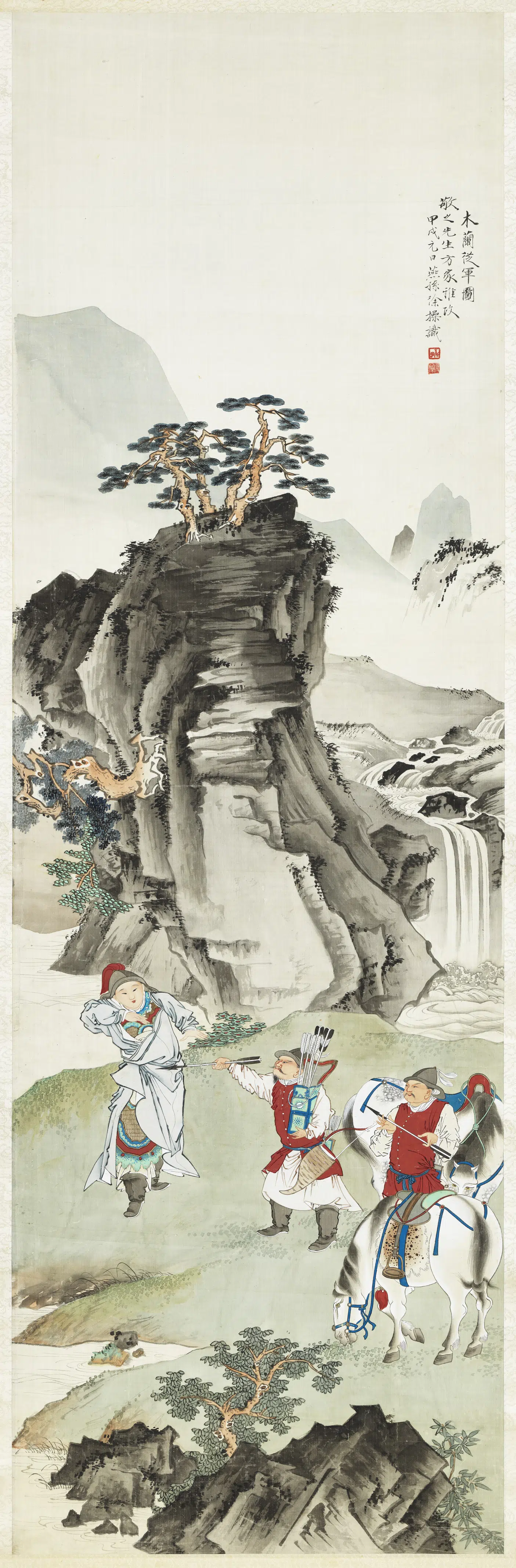 近现代【徐操】《木兰从军图轴》 第1张