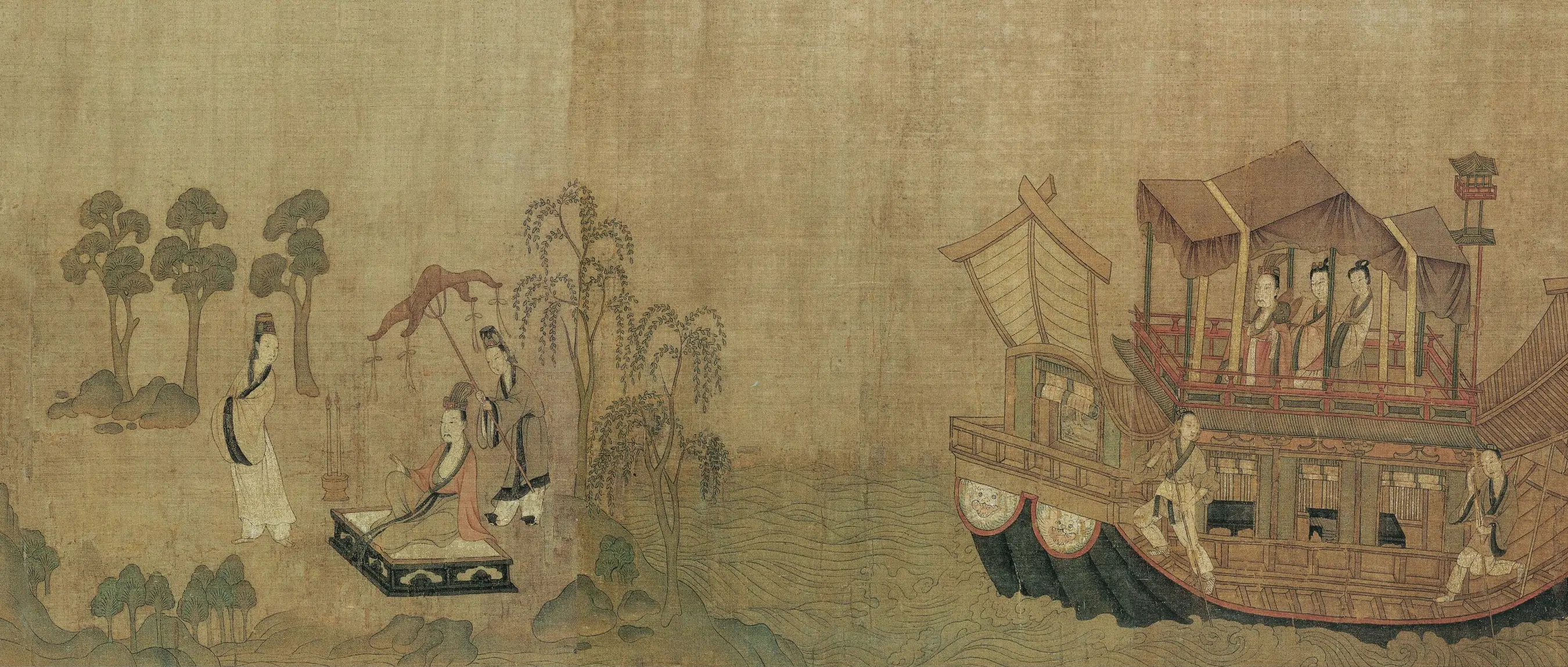 东晋【顾恺之】《摹洛神赋图画心（第一卷）》 第2张