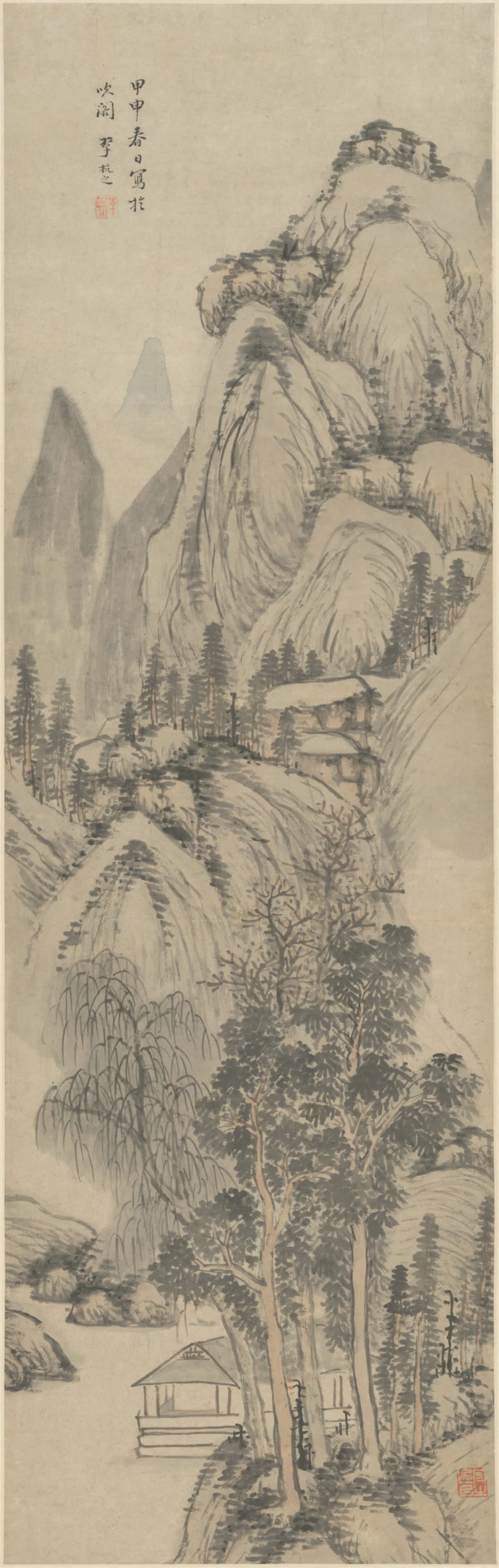 明朝【李杭之】《山水轴》