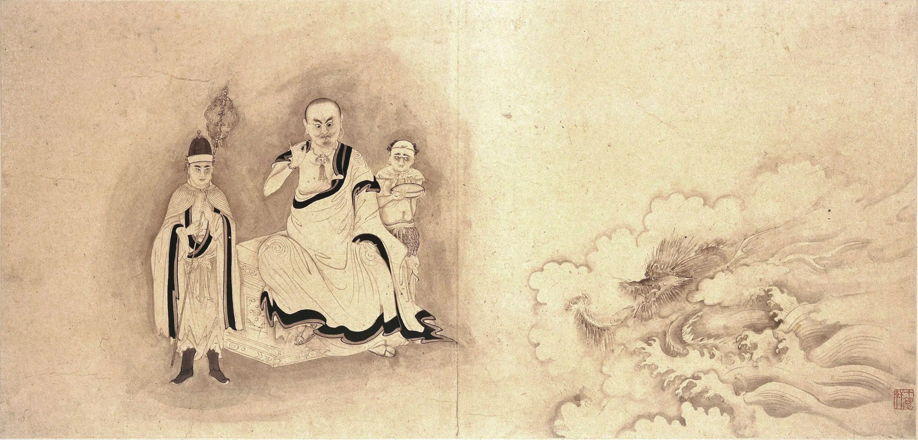 明朝【李麟】《十六罗汉图册(十六开)》 第14张 明朝【李麟】《十六罗汉图册(十六开)》 第14张