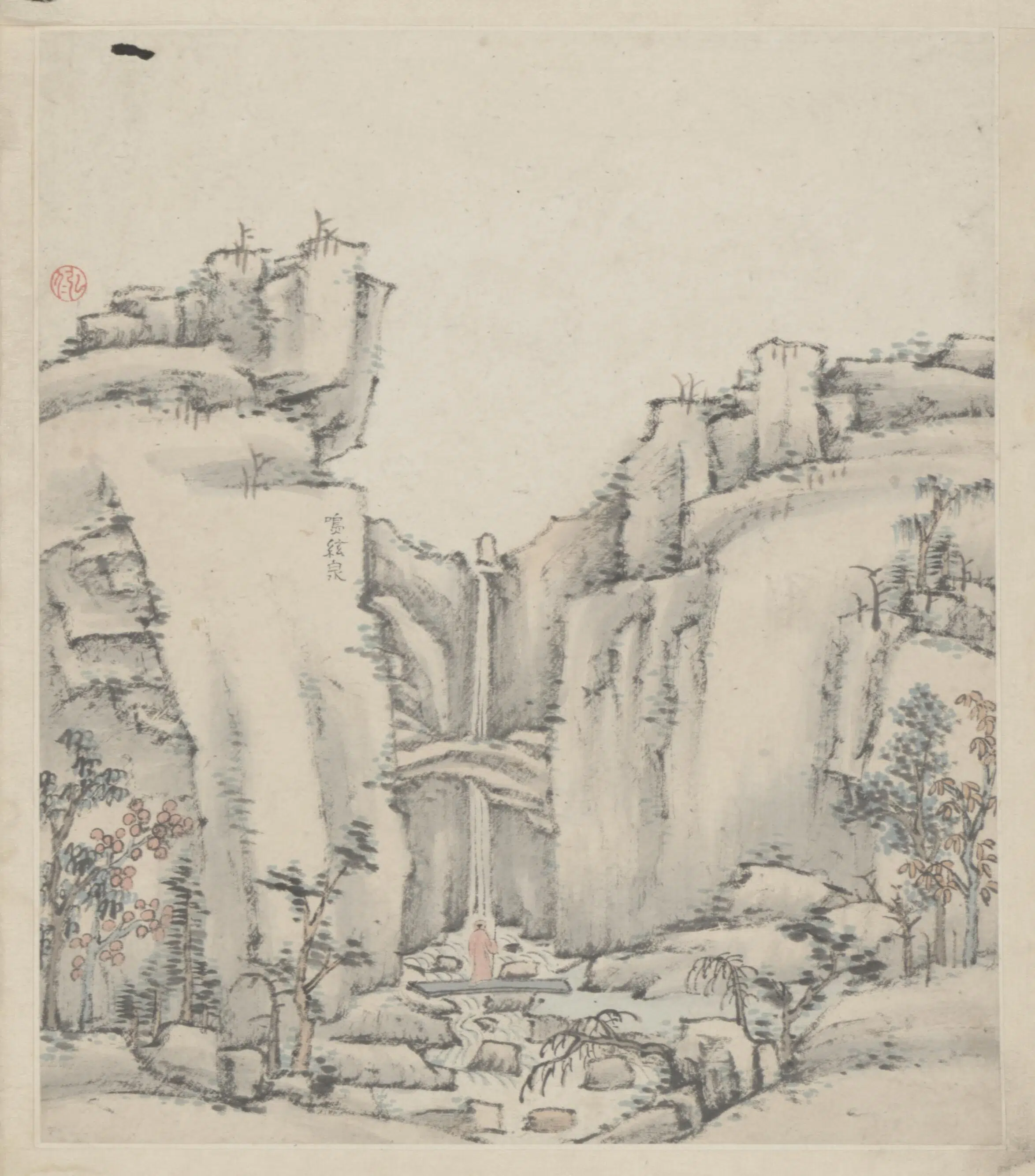 清代【弘仁】《黄山图册-60开》 第36张 清代【弘仁】《黄山图册-60开》 第36张