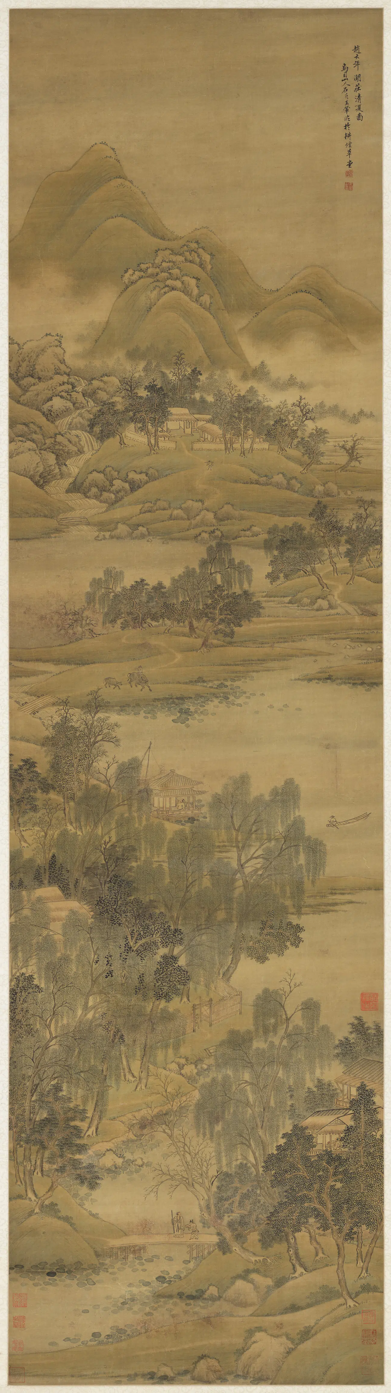 清代【王翚】《临赵大年山水图轴》