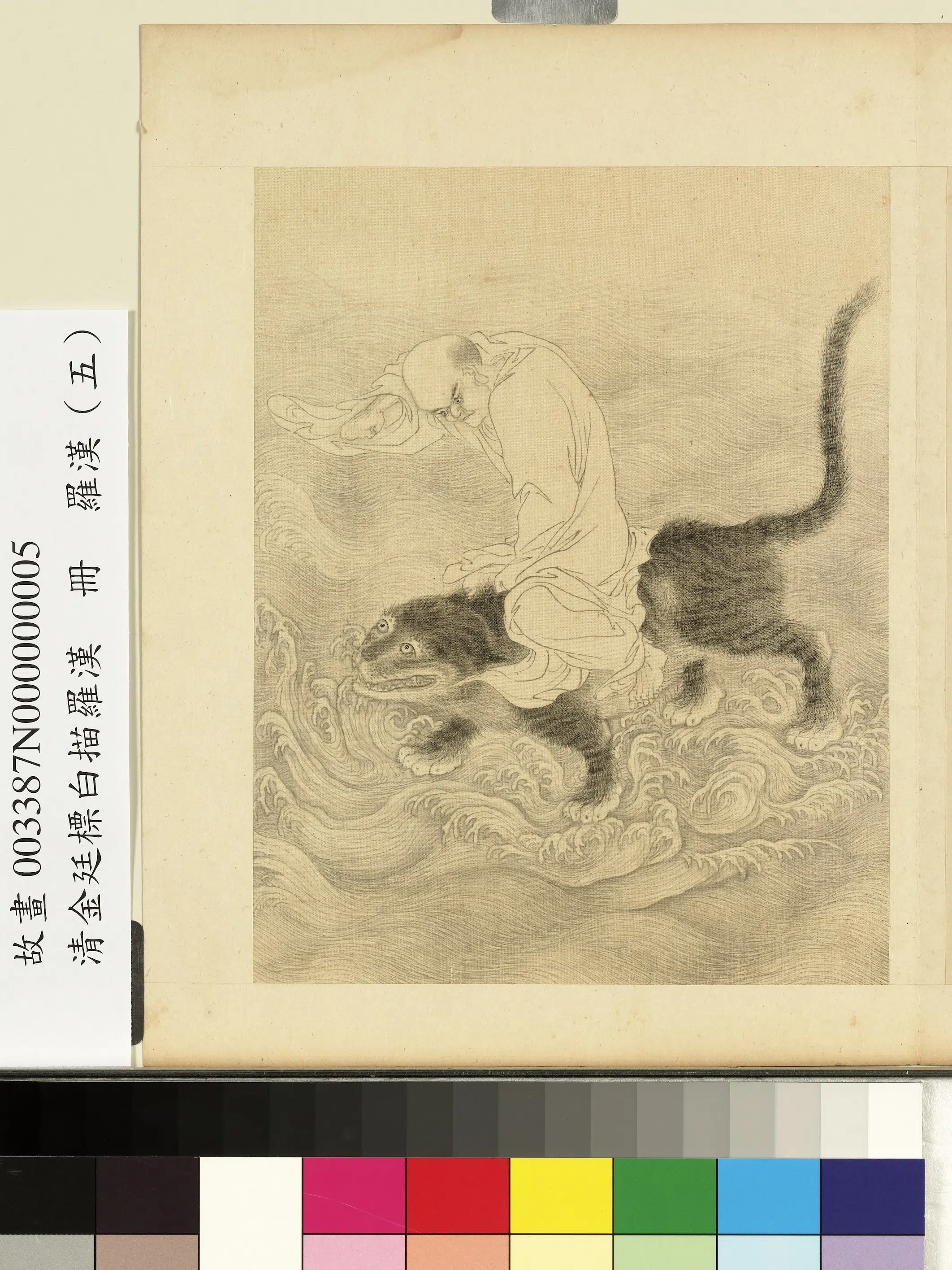 清代【金廷标】《白描罗汉册》 第6张