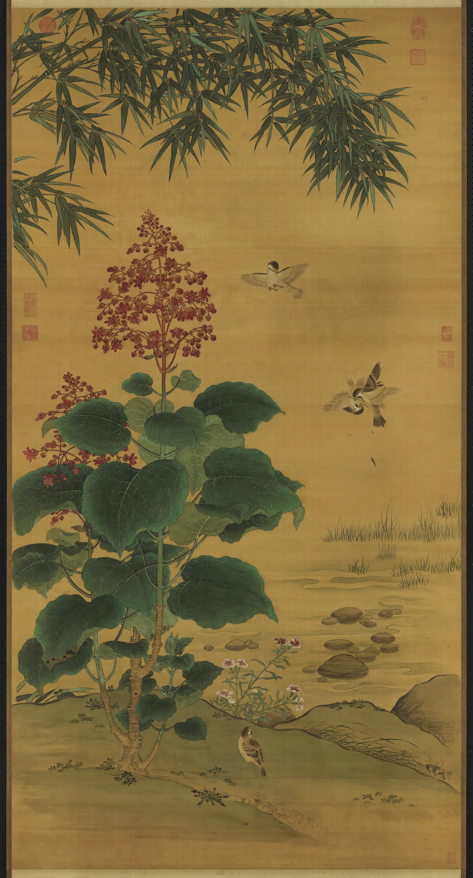 《无名氏临王渊花鸟图轴》