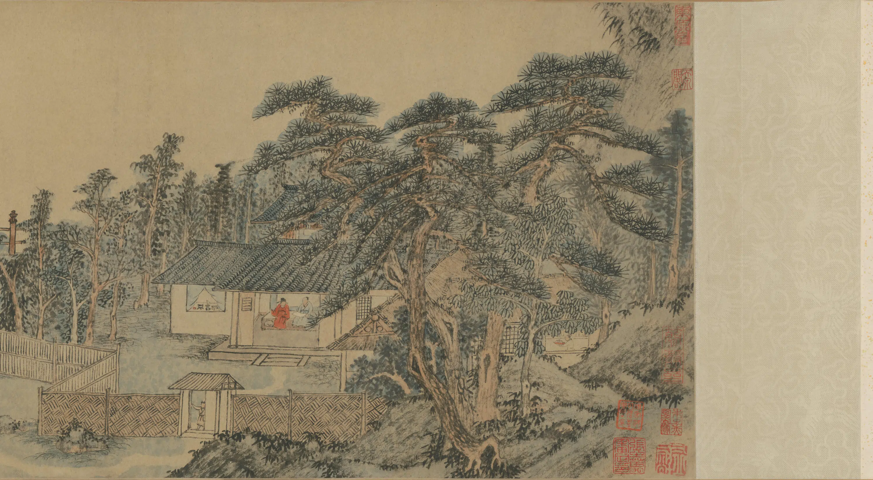 明朝【杜琼】《友松图卷》 第3张