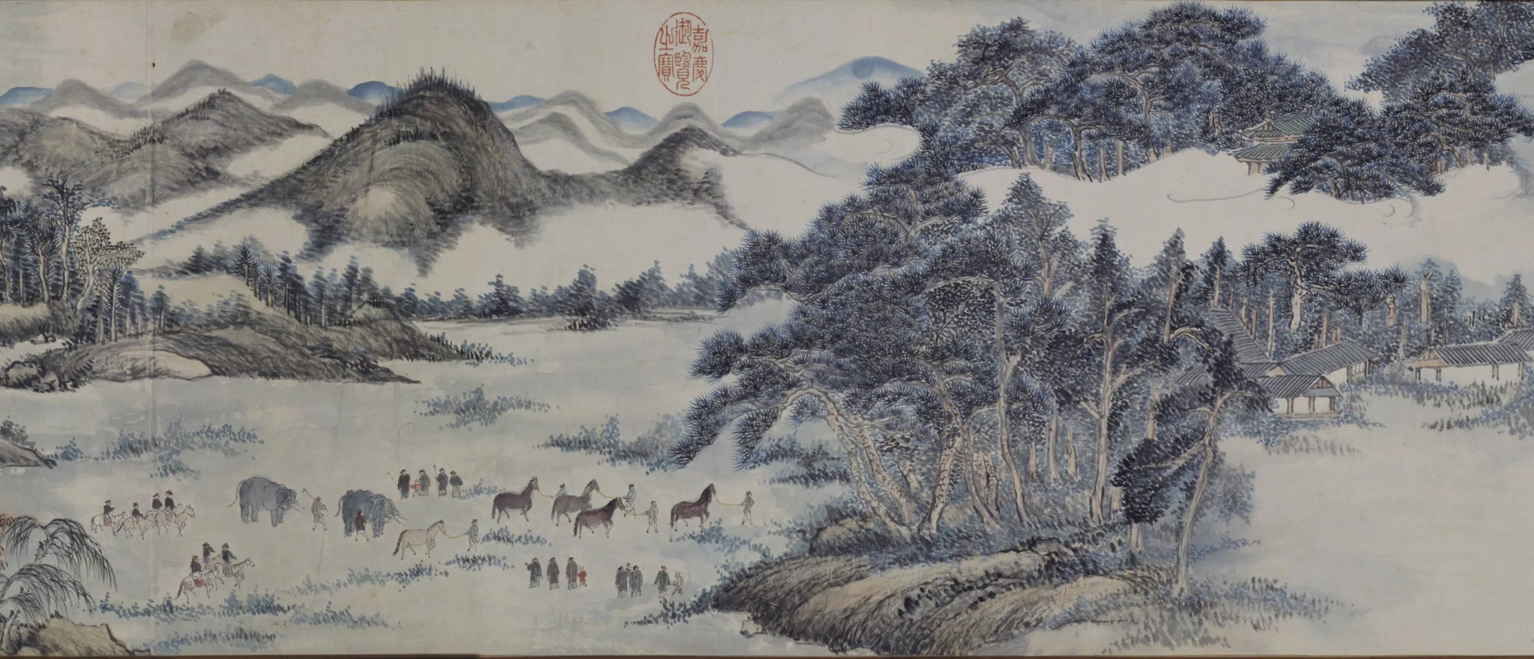 清代【爱新觉罗弘旿】《廓尔喀进象马图卷》 第3张 清代【爱新觉罗弘旿】《廓尔喀进象马图卷》 第3张
