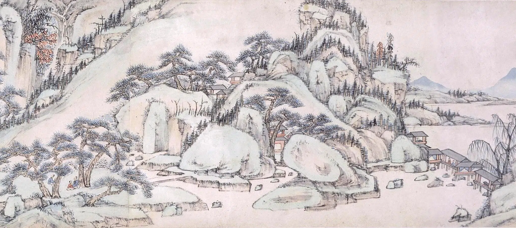 清代【萧云从】《讯舟郡城图轴》 第9张