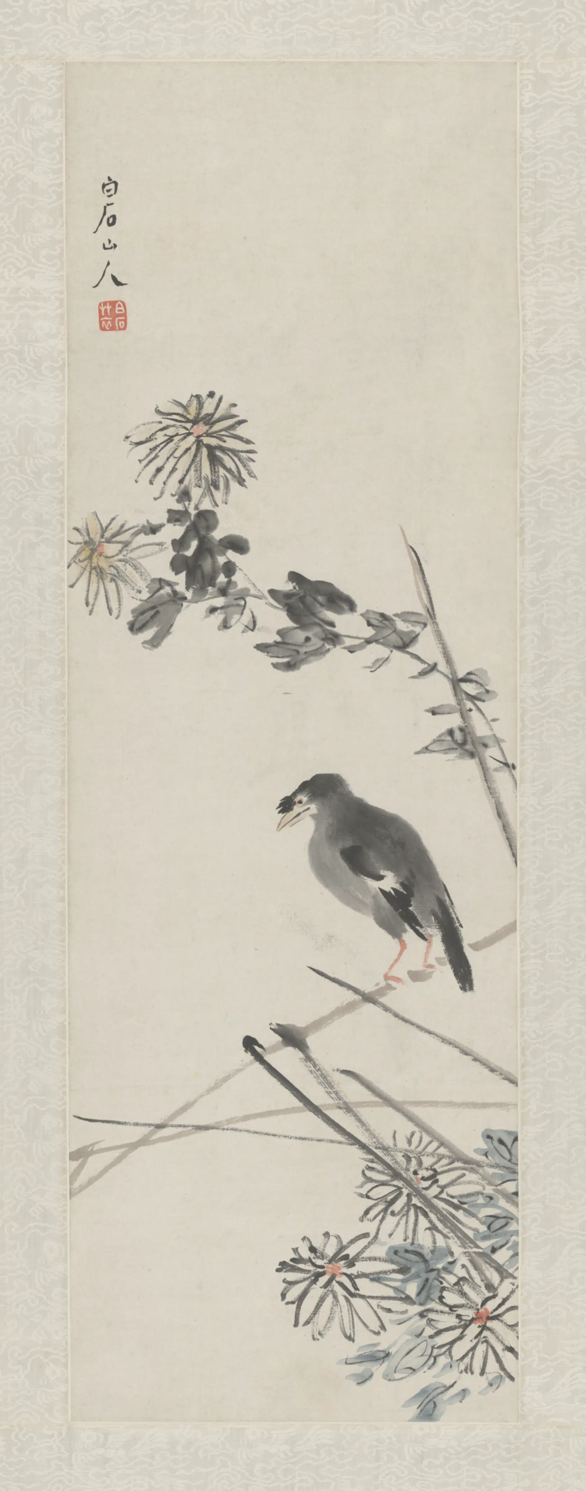 近现代【齐白石】《花鸟轴》