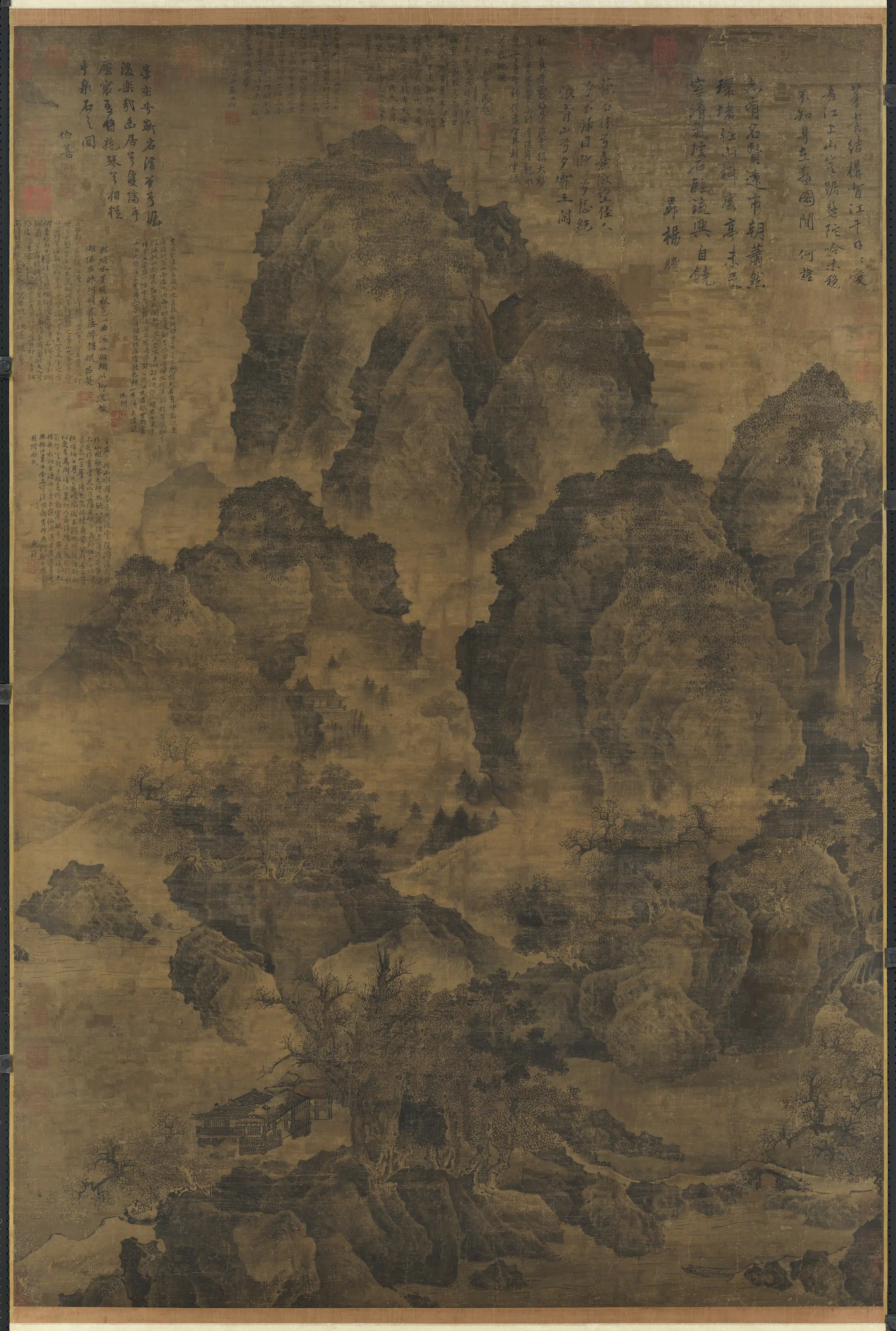 北宋【范宽】《临流独坐图轴》
