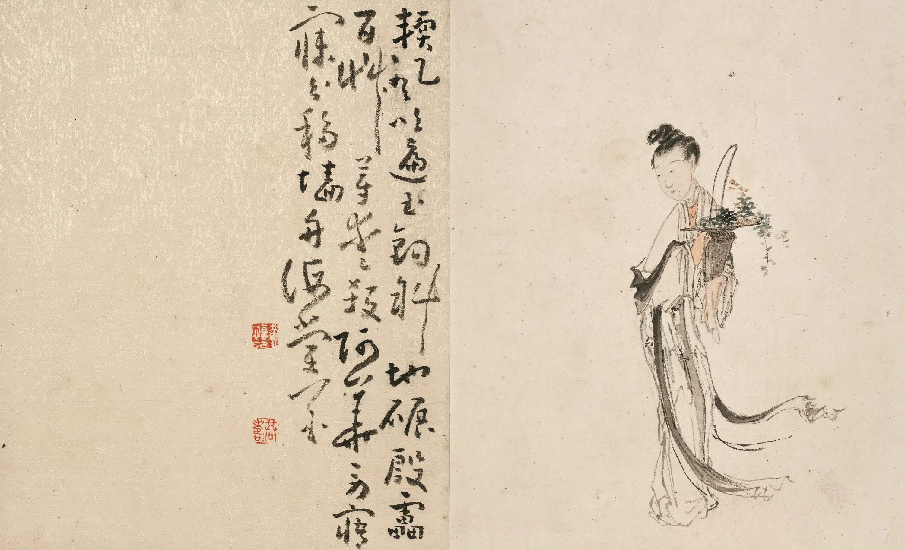 清代【黄慎】《美人图册》 第3张