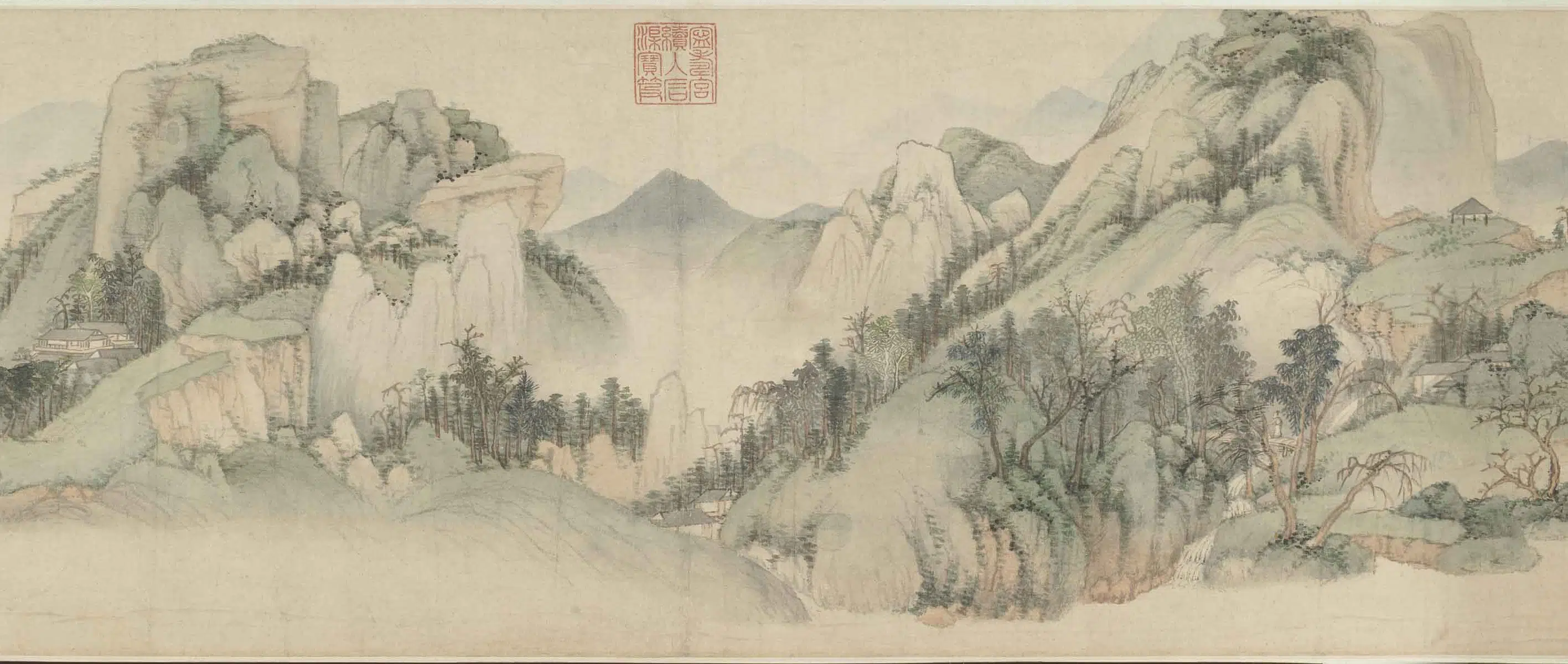 清代【王时敏】《晴岚暖翠图卷》 第12张 清代【王时敏】《晴岚暖翠图卷》 第12张