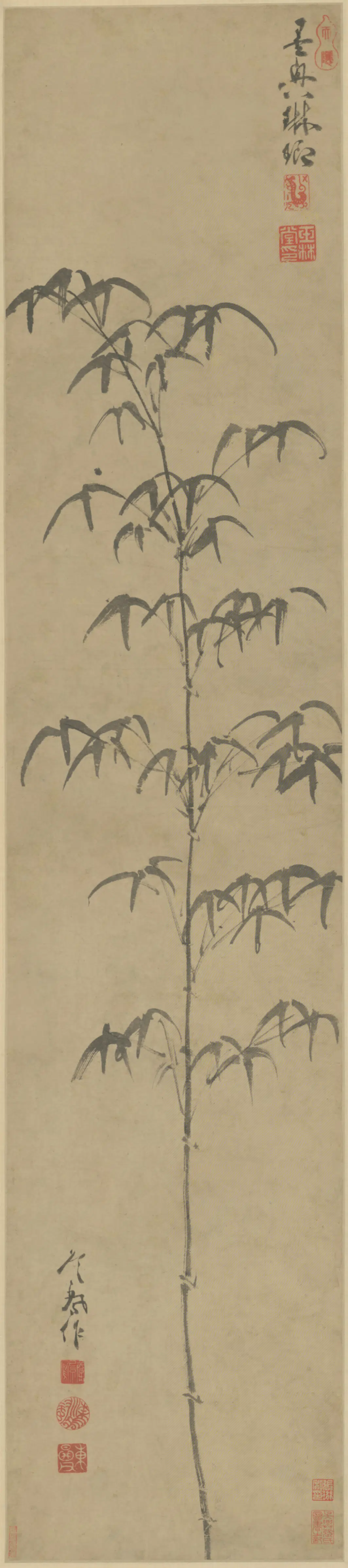 明朝【詹景凤】《画竹图轴》