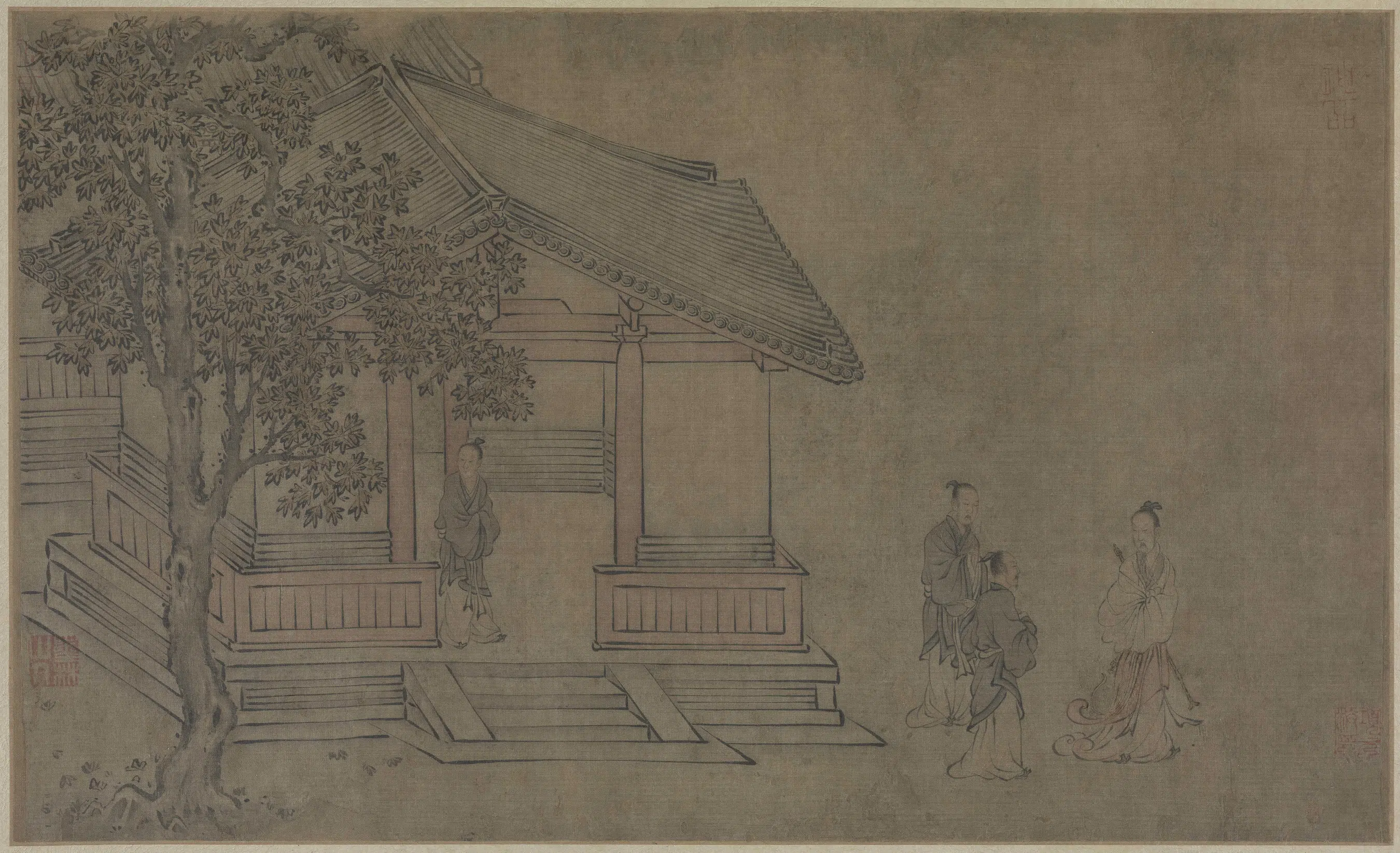 宋代【马和之】《画赵构书唐风册(12开)》 第12张 宋代【马和之】《画赵构书唐风册(12开)》 第12张
