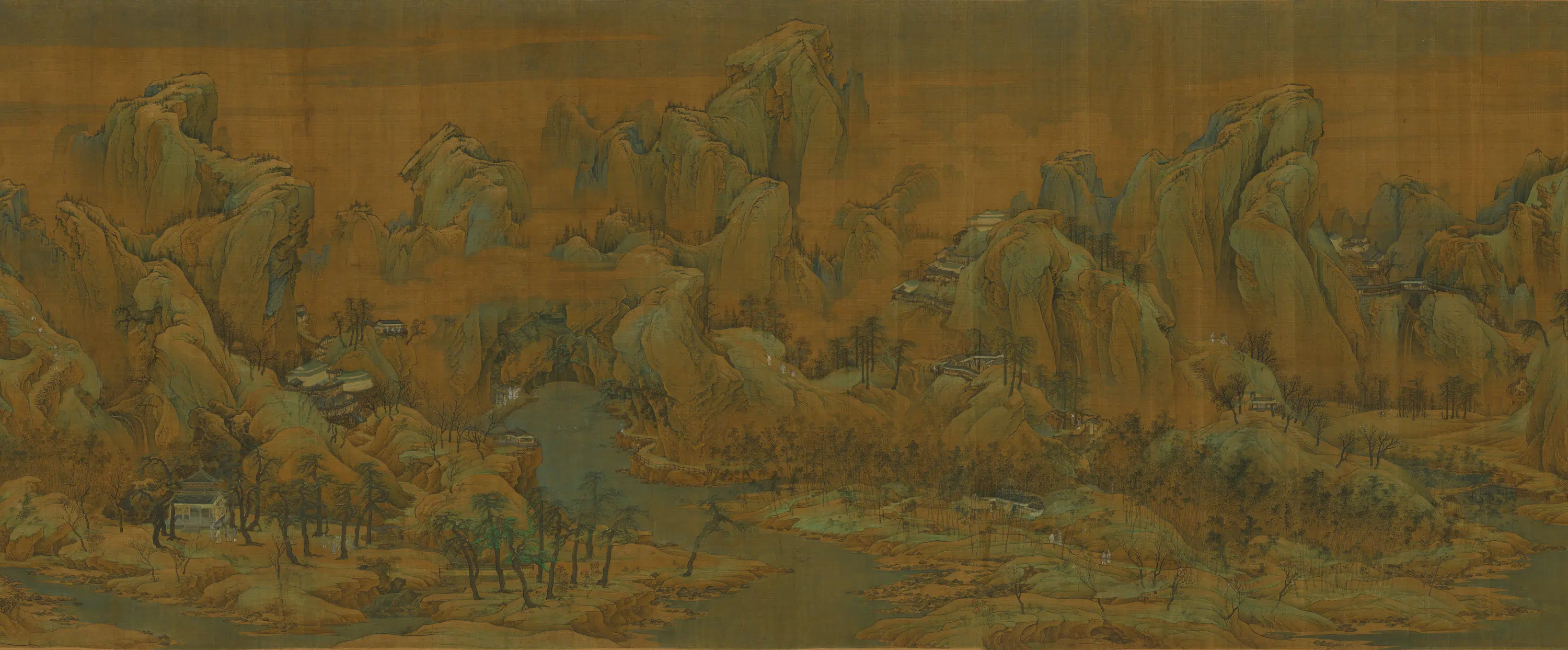 宋代【赵伯驹】《江山秋色图卷》 第2张 宋代【赵伯驹】《江山秋色图卷》 第2张