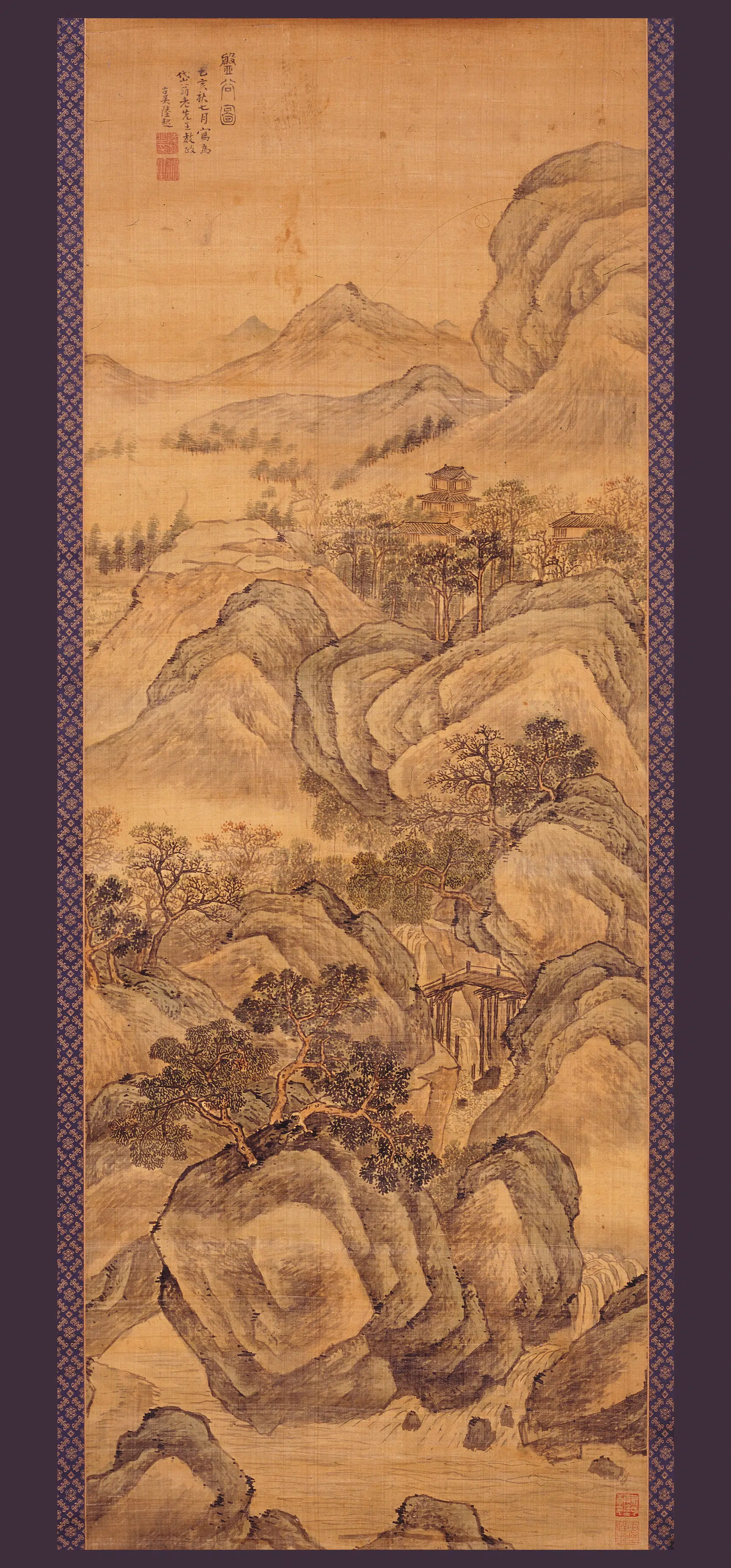 清代【陆起】《盘谷图轴》