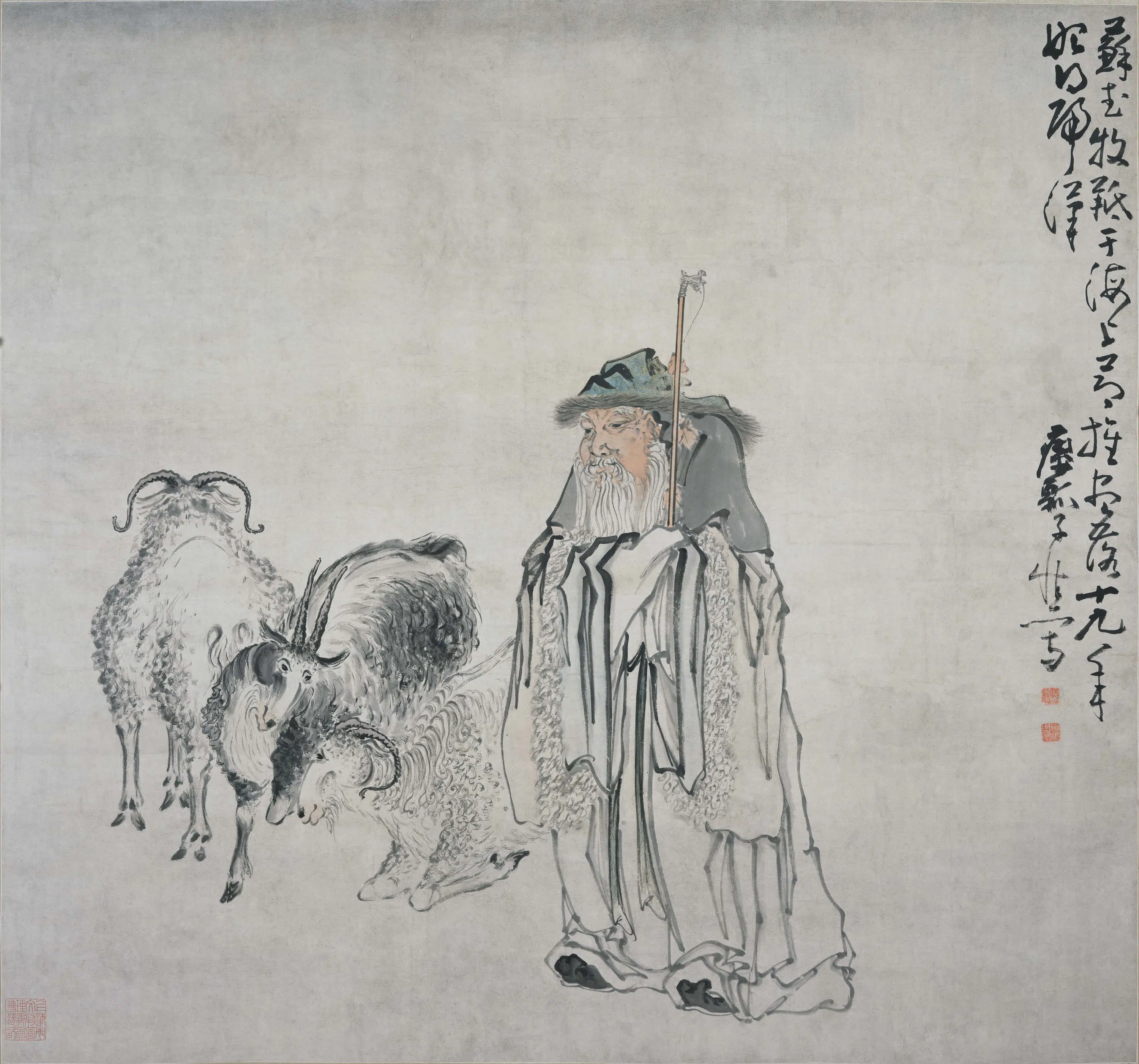 清代【黄慎】《苏武牧羊图轴》