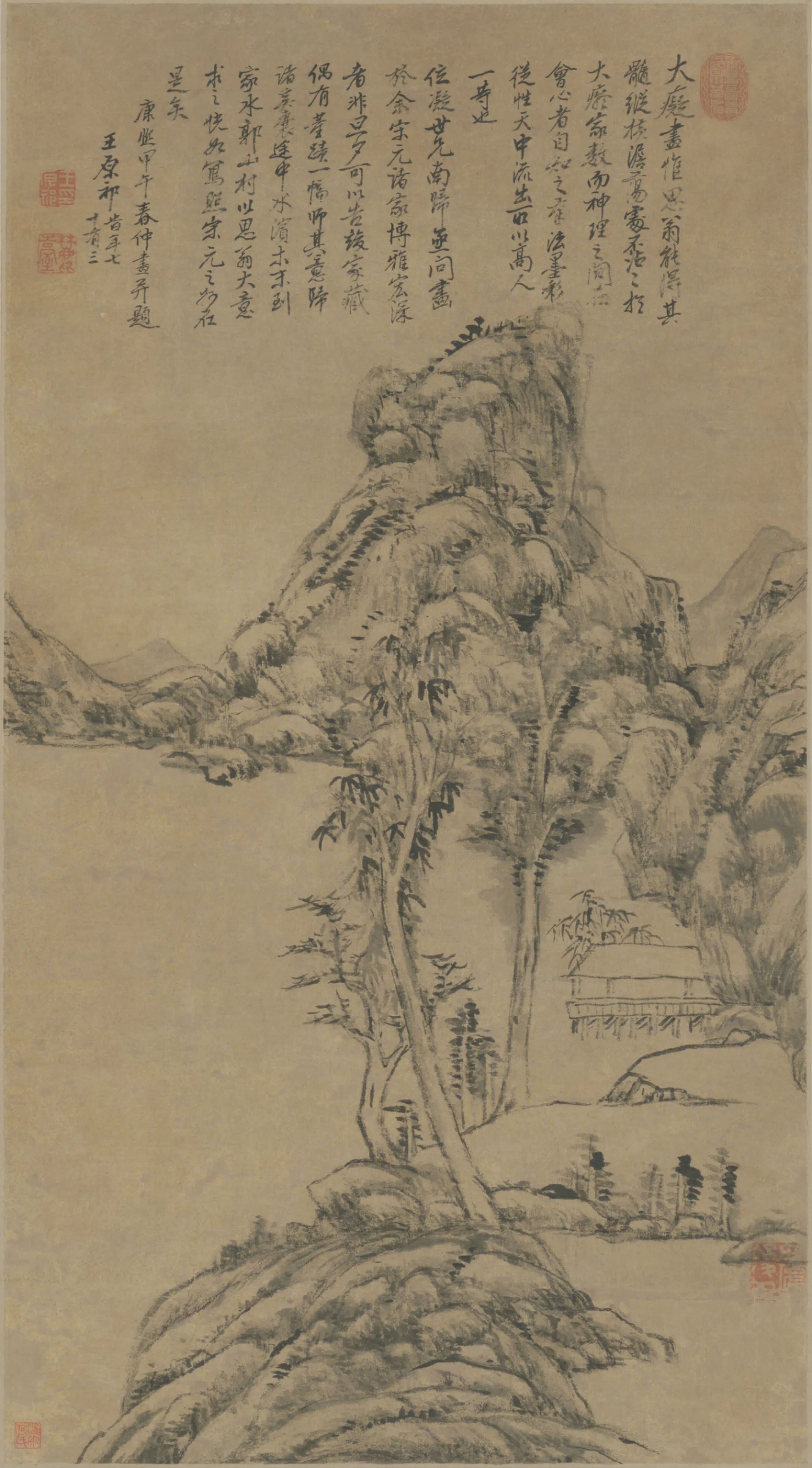 清代【王原祁】《山水轴》